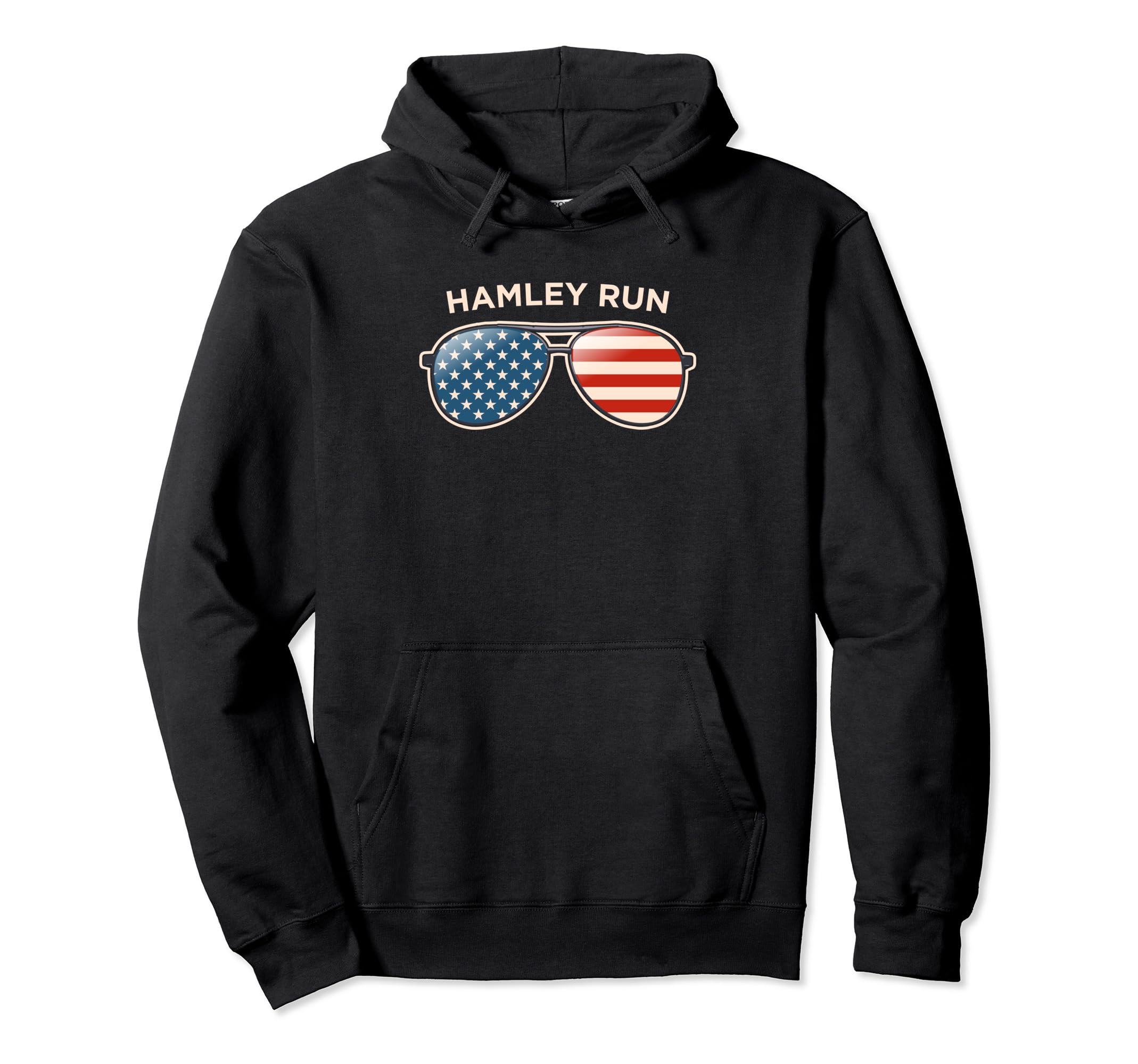 Hamley Run, OH Vintage US Flag Sunglasses Pullover Hoodie