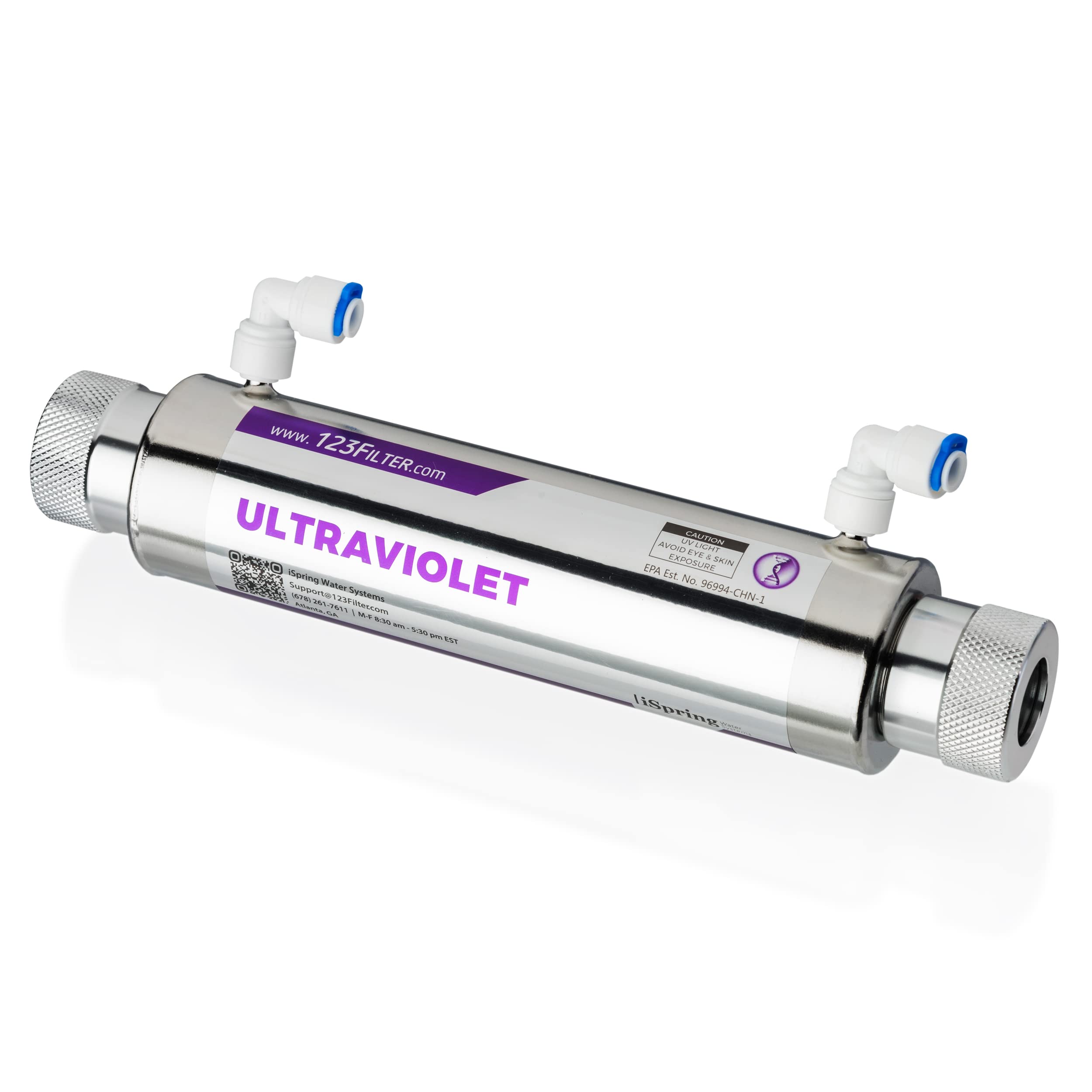 iSpringUVF11A UV Ultraviolet Light Water Filter with Smart Flow Control Switch 11W, 110V, 10-INCH