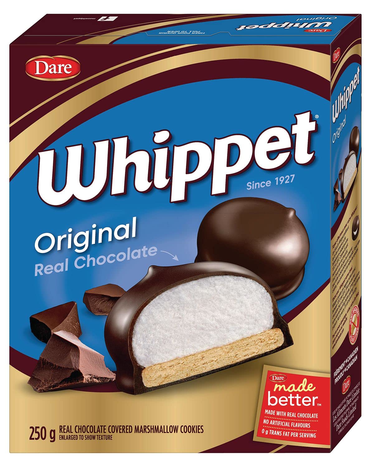 Whippet Original Chocolate Covered Marshmallow Cookies,250g/9oz, Imported from Canada}