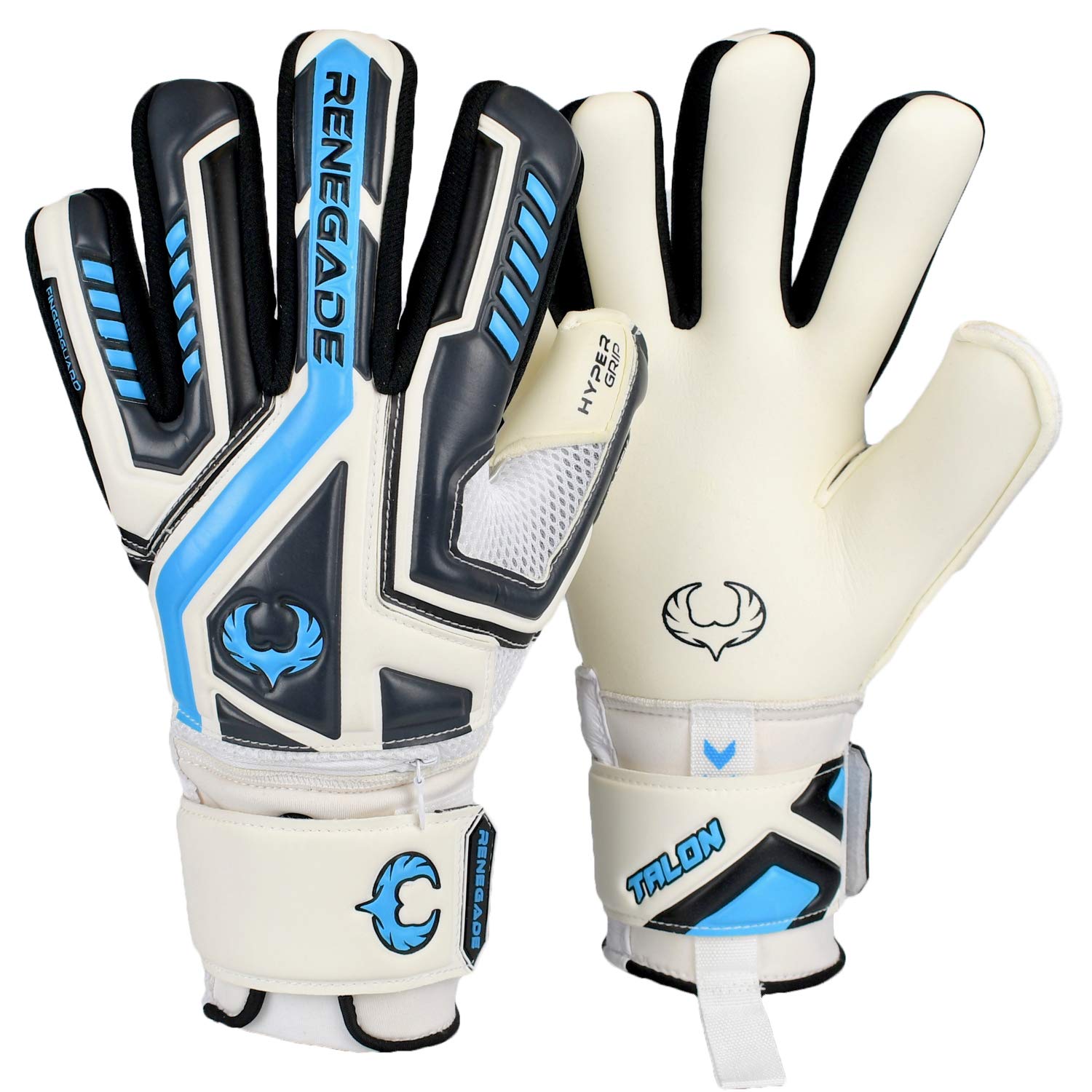 Renegade GKTalon Goalie Gloves with Microbe-Guard (Sizes 5-11, 5 Styles, Level 3) Pro-Tek Fingersaves & 3.5+3MM Hyper Grip XD | Durable Goalkeeper Glove for All-Around Play | Based in The USA