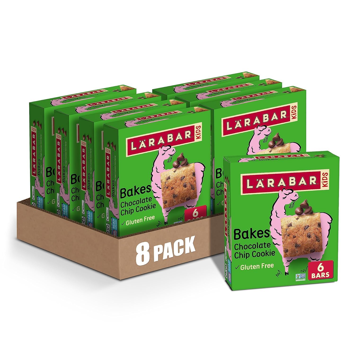 Larabar Kids, Bakes Chocolate Chip Cookie, Gluten Free Snack Bars, 6 Ct, 5.76 oz (Pack of 8)