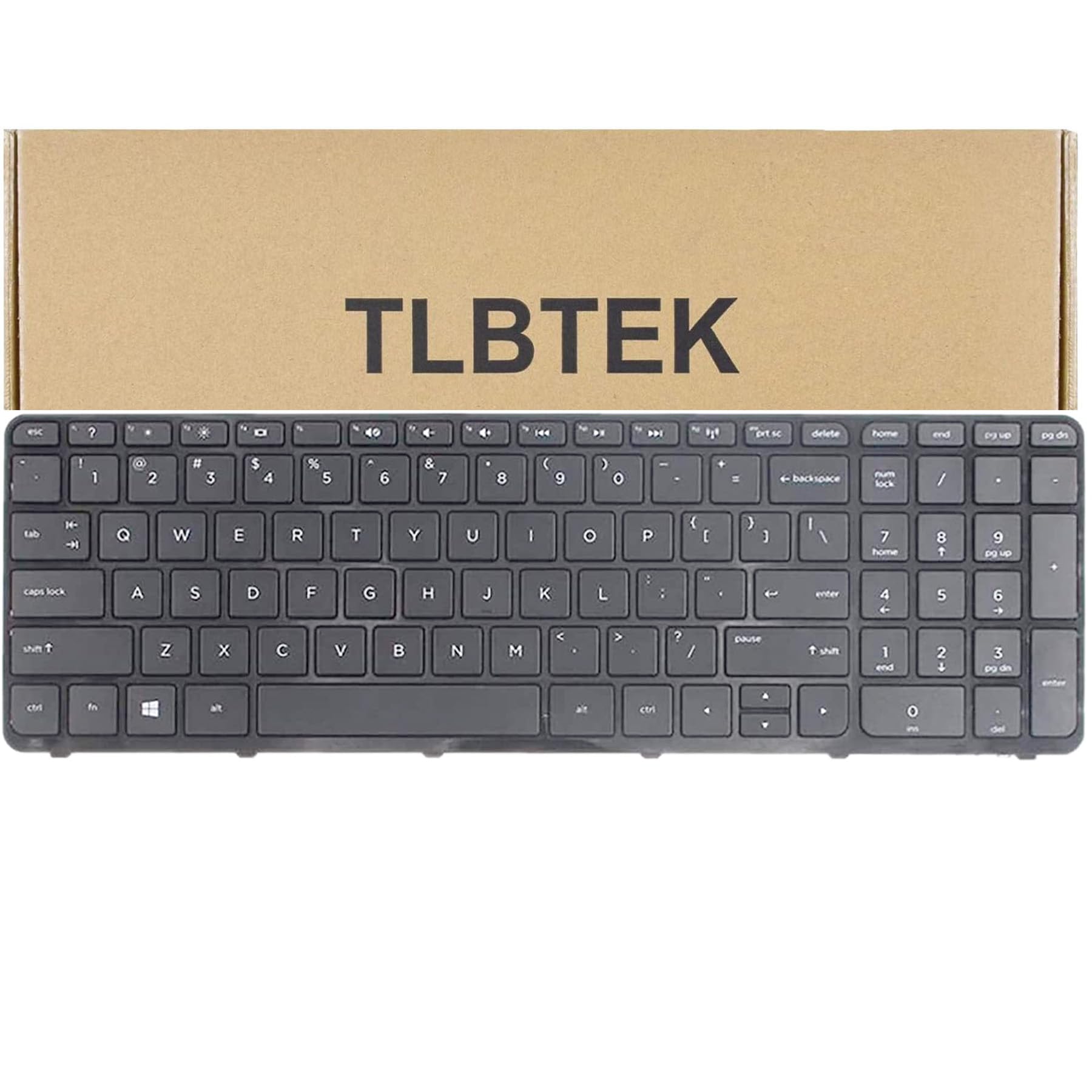 TLBTEK Replacement Keyboard with Frame Compatible with HP Pavilion 15-f 15-g 15-r 15-e 15-f387wm 15-d035dx 15-f233wm 15-f272wm 15-f010wm 15-n290nr 15-e 15-f222wm 15-f271wm US Layout