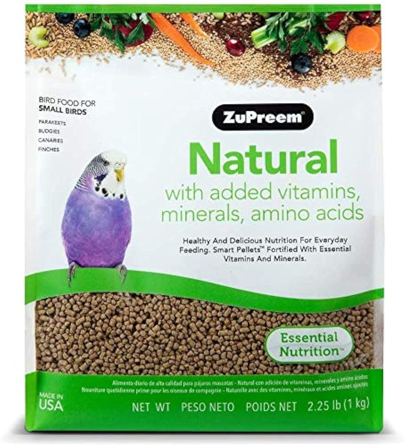 ZUPREEM NATURAL AVIAN DIET FOOD FOR SMALL BIRDS 2.25LB (1.13KG)