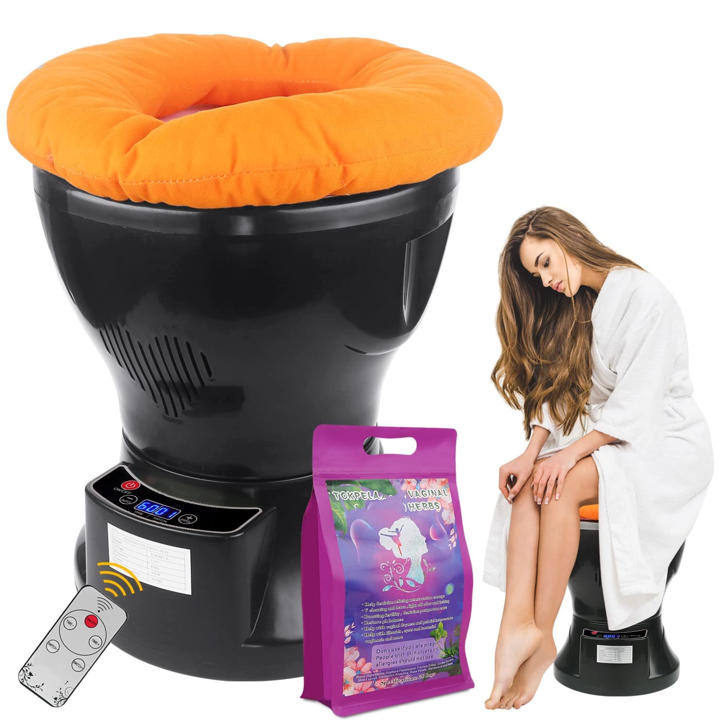 TOKPELA Yoni Steam Pot, Yoni Steam Kit, Yoni steamer with Seat Cushion and 20 Bags Yoni Herbs, For Women Cleaning and Tightening, Ph Balance, Postpartum Care and more