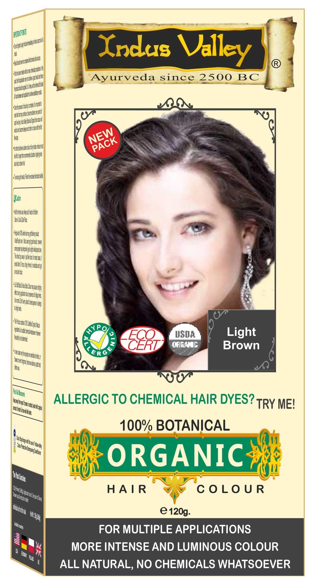 INDUS VALLEY100% Herbal Hair Dyes (Light Brown)