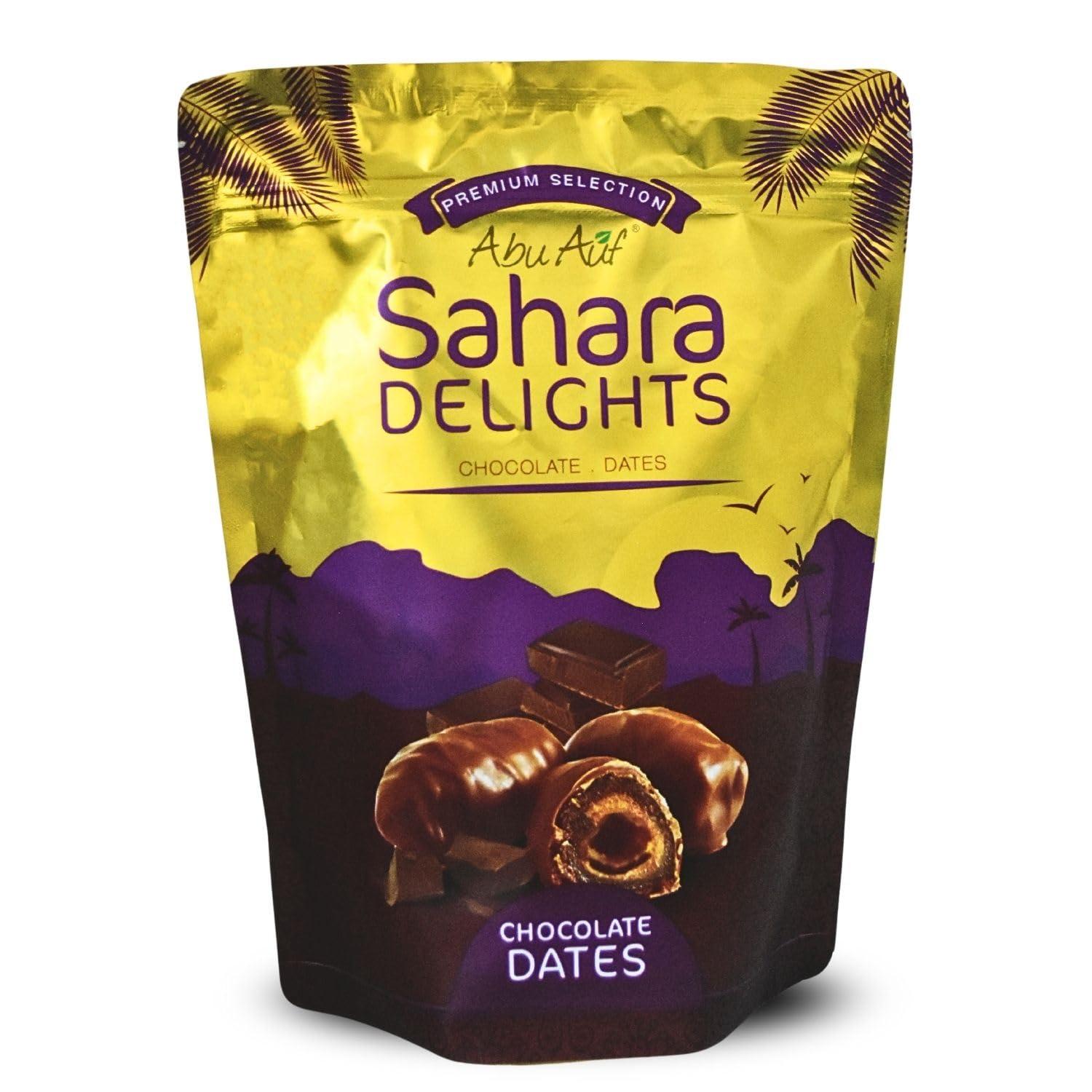 Generic Abu Auf Semi Dry Dates Without Seed Coated With Chocolate Sahara Delights Delicious Finest Natural Tamr Free From Genetically Modified Fresh Kosher Halal (1 Pack = 10.58 oz / 300 gm)