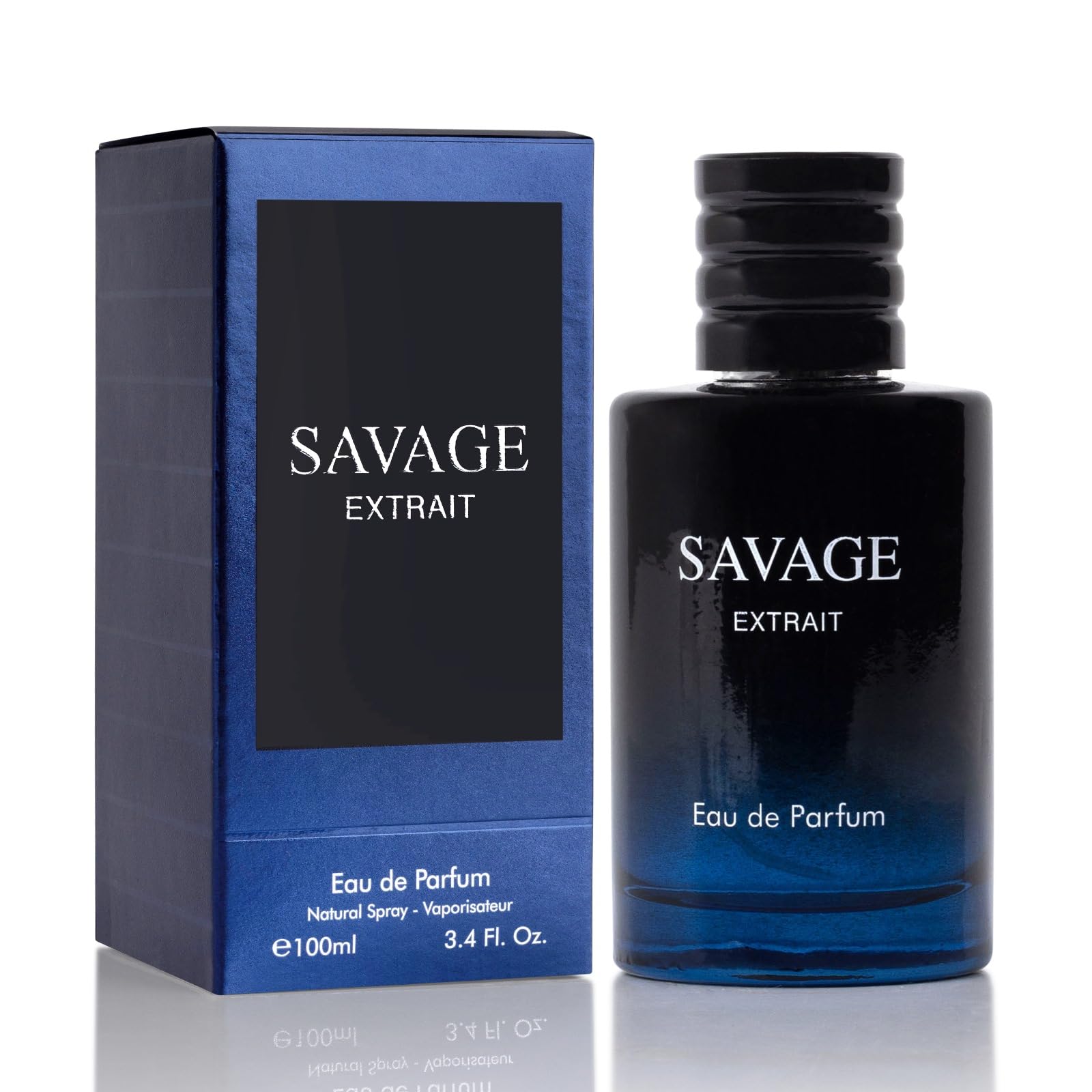 Savage Extrait Eau De Parfum for Men Top Notes of Grapefruit & Heady Spices Base Notes of Lavender Essence & Rich Wood Cologne for Everyday Wear, Work Days, Romantic Date Elegant 100ml Bottle