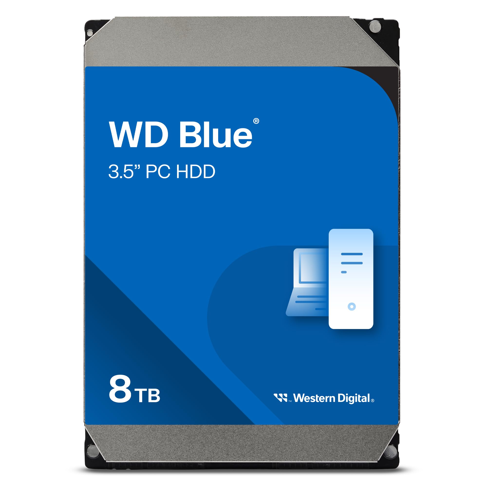 Western Digital 8TB WD Blue PC Internal Hard Drive HDD - 5640 RPM, SATA 6 Gb/s, 256 MB Cache, 3.5" - WD80EAAZ