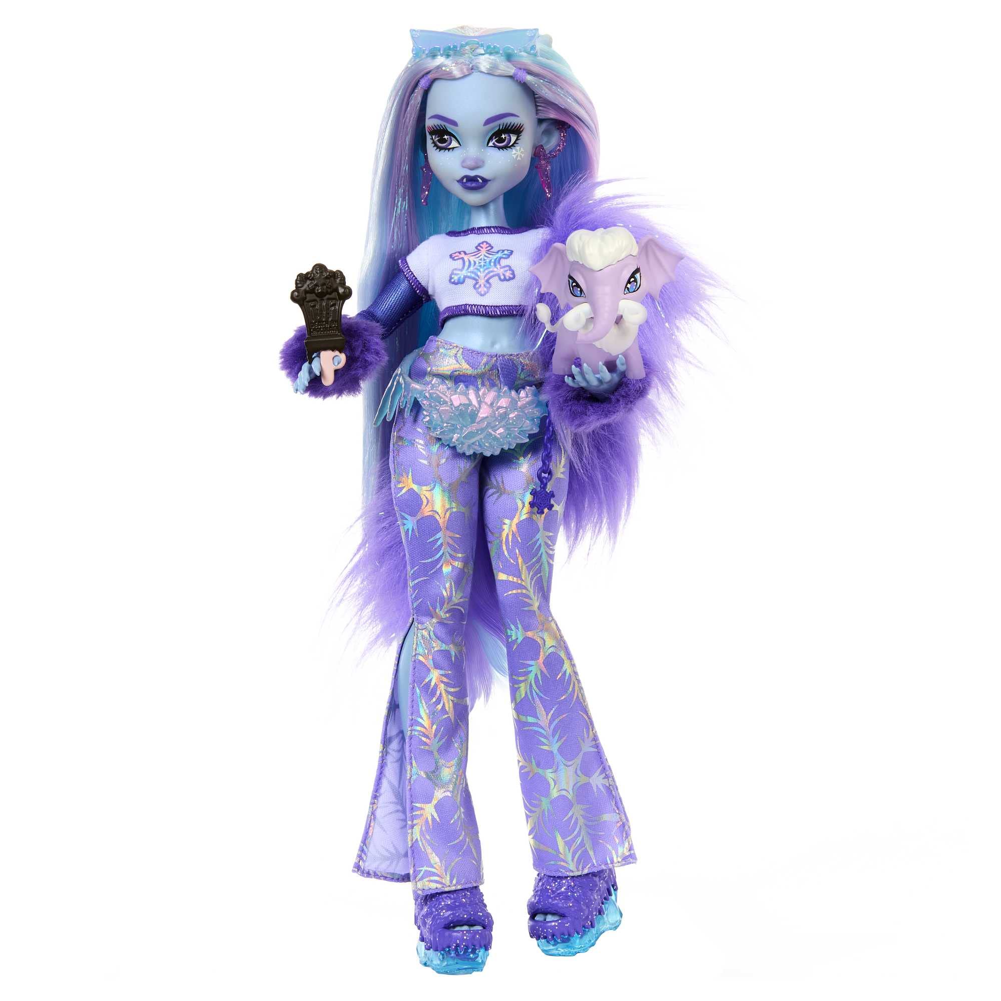 Monster High Doll, Abbey Bominable Yeti with Pet Mammoth Tundra & Accessories Including Furry Scarf & Snowflake Backpack