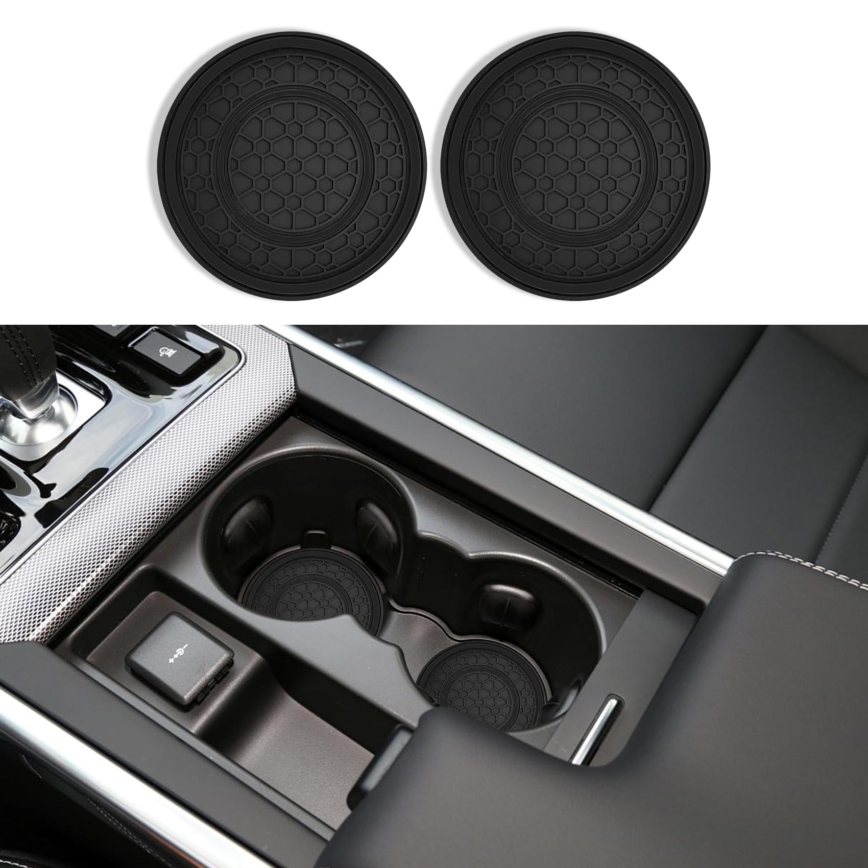 2PCS Car Cup Holder Coasters, Car Coasters Cup Mats, 2.75 Inch Auto Non-Slip Anti Dust Cup Mats, Console Cup Holder Insert Coaster Auto Insulated Mats, Universal Interior Accessories for Women Man