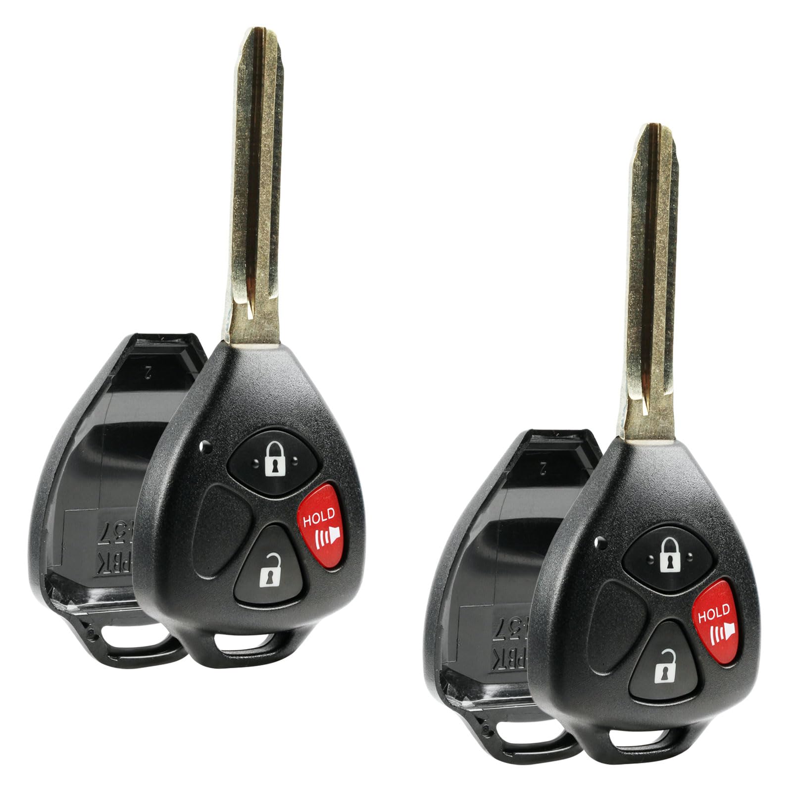 Key Fob Shell fits 2006-2014 Scion Toyota Pontiac Keyless Entry Remote Case & Pad (HYQ12BBY, MOZB41TG, GQ4-29T), Set of 2