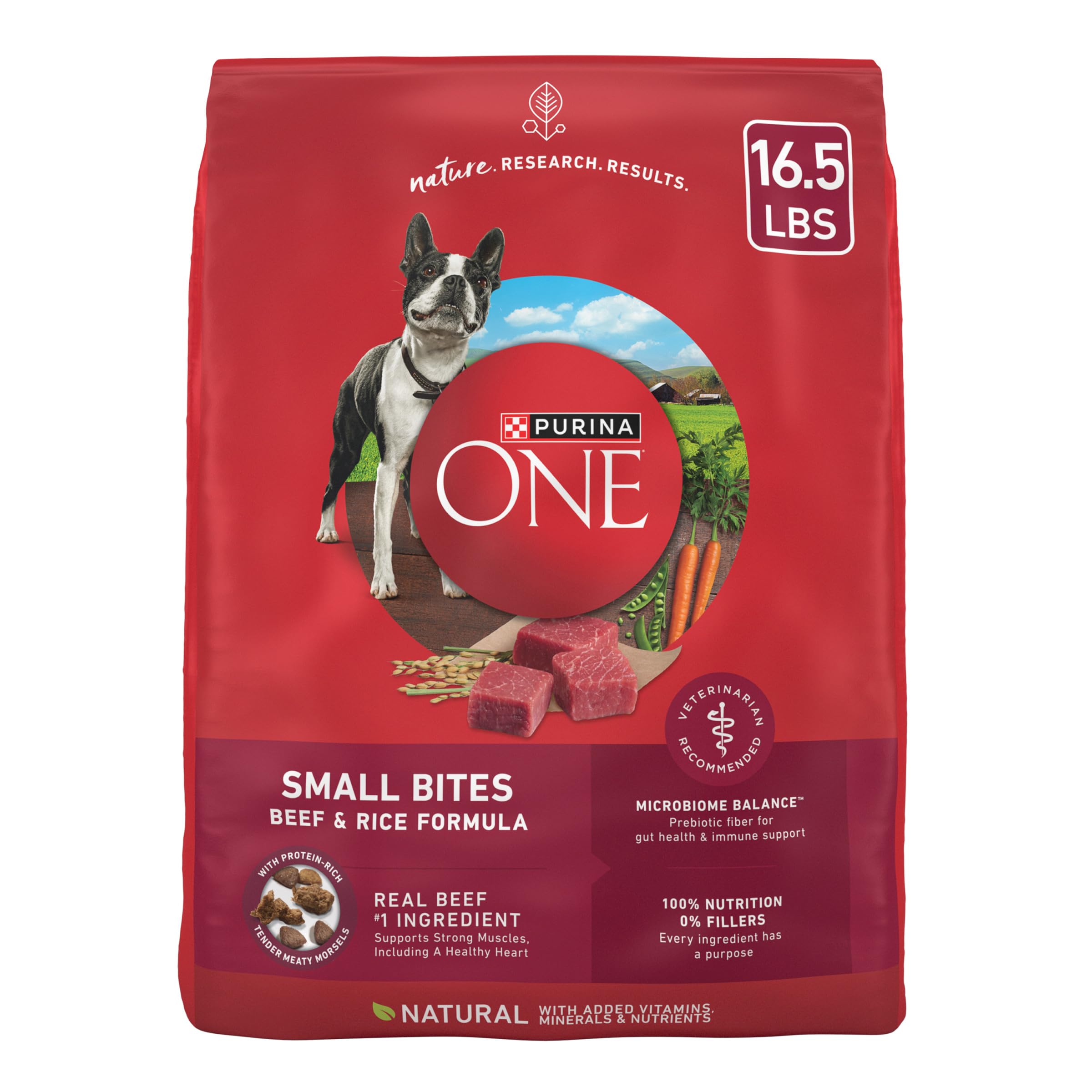 Purina ONE Small Bites Beef and Rice Formula Small Dog Food Dry - 16.5 Lb. Bag