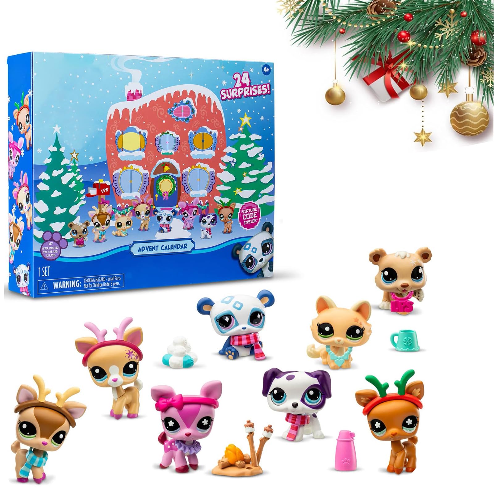 Advent Calendar 2024 - Lps Advent Calendar,Toy Advent Calendar,24-Day Pet Shop Christmas Countdown Calendar For Kids,Tweens Ages 4+ (A)