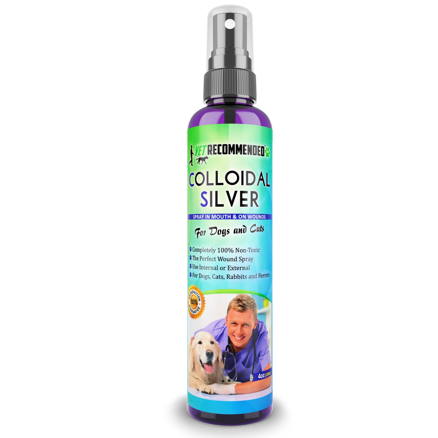 Colloidal Silver for Dogs & Cats - (4oz/120ml) - Colloidal Silver Spray That Works as Natural Hot Spot Solution - Made in USA