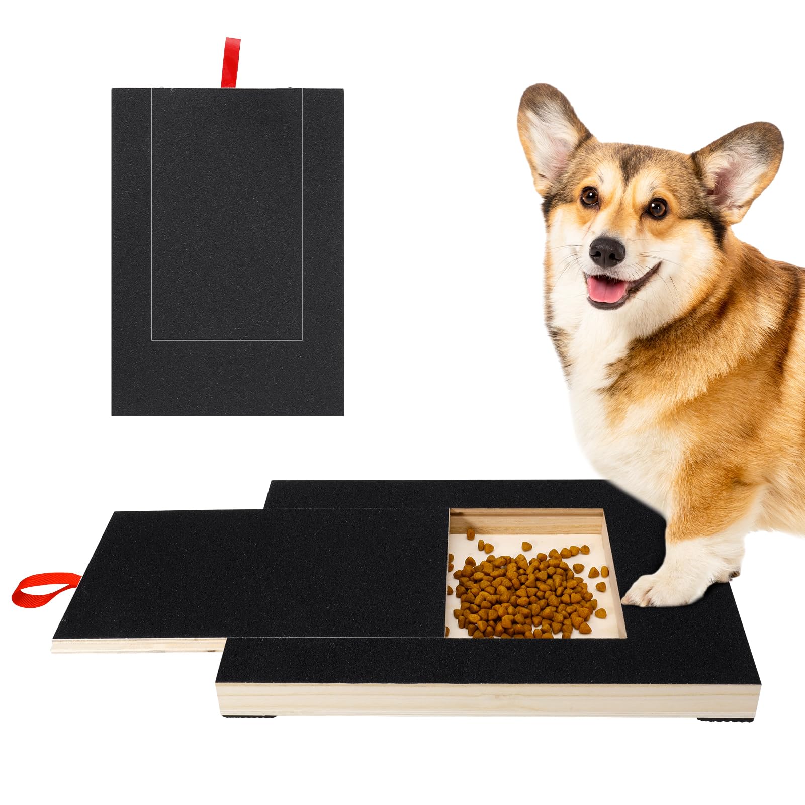 Zuimei Dog Nail Scratch Board, Multifunctional Scratching Boards Dog Nail File Board Puppy Nail Grinding Pad Sturdy Dog Paws Scratchboard with Built-in Snack Box for Pet