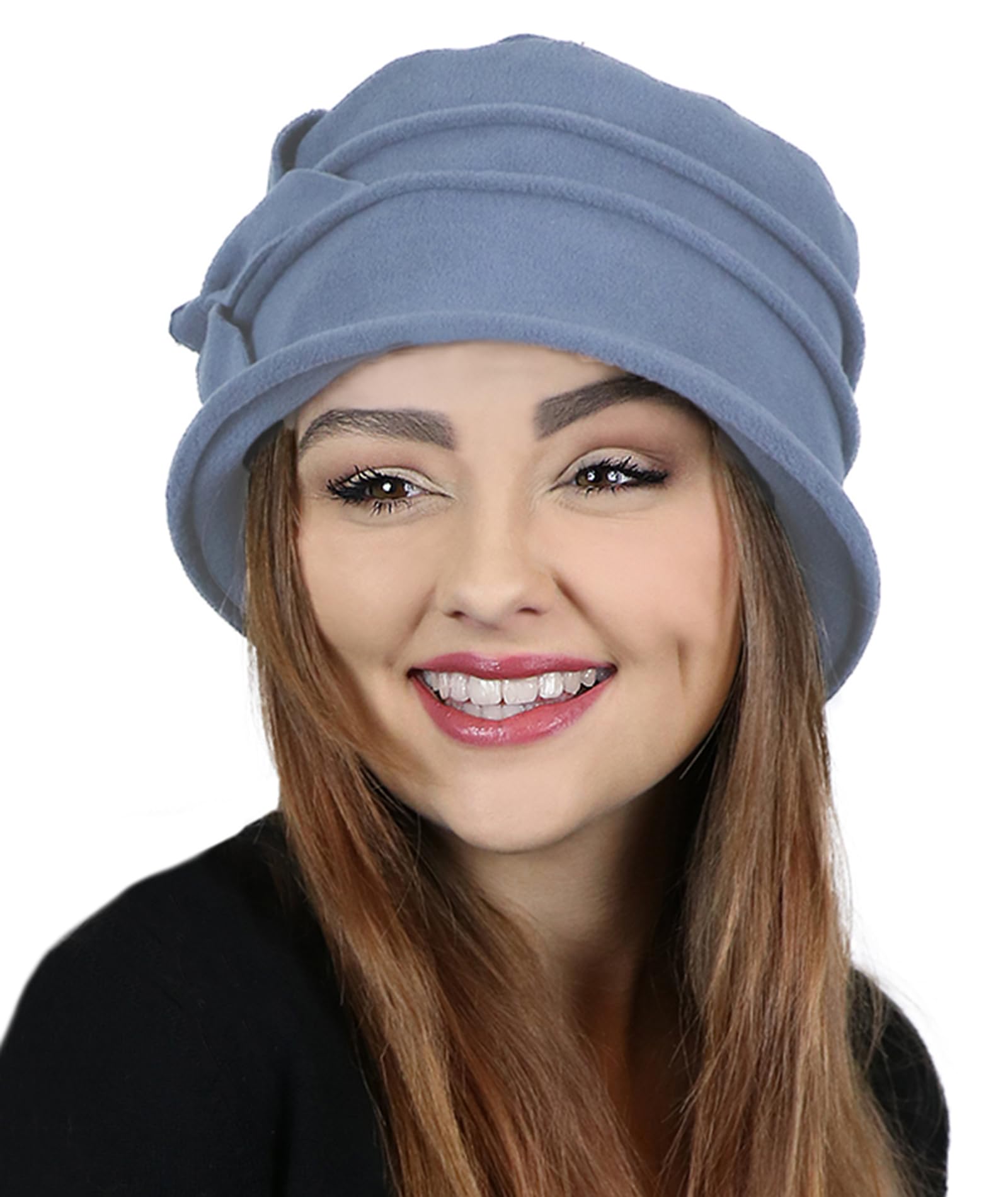 Fleece Flower Cloche Hat for Women Cancer Headwear Chemo Ladies Head Coverings