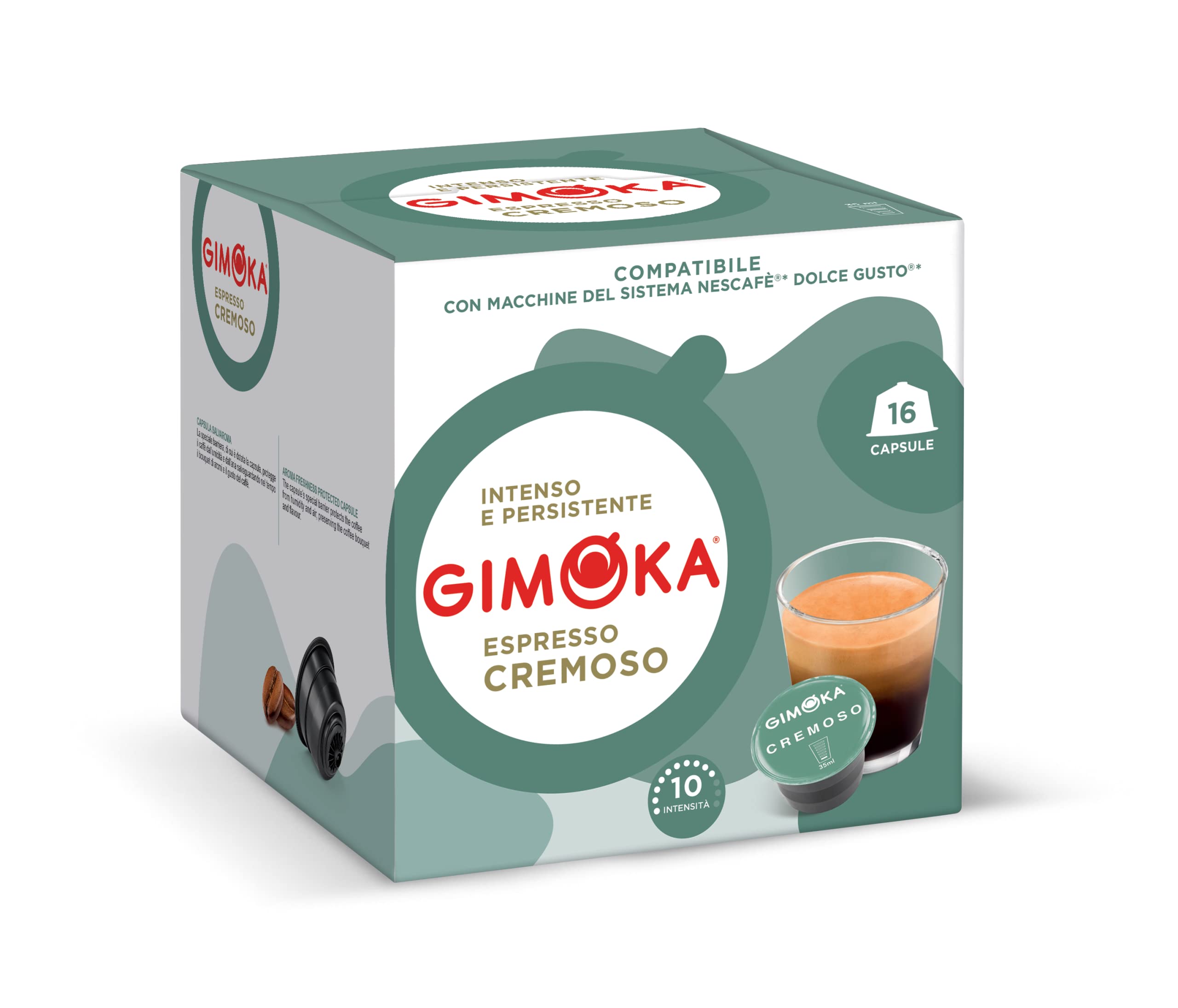 Gimoka Espresso Cremoso Coffee Capsules for Dolce Gusto 16-Pieces