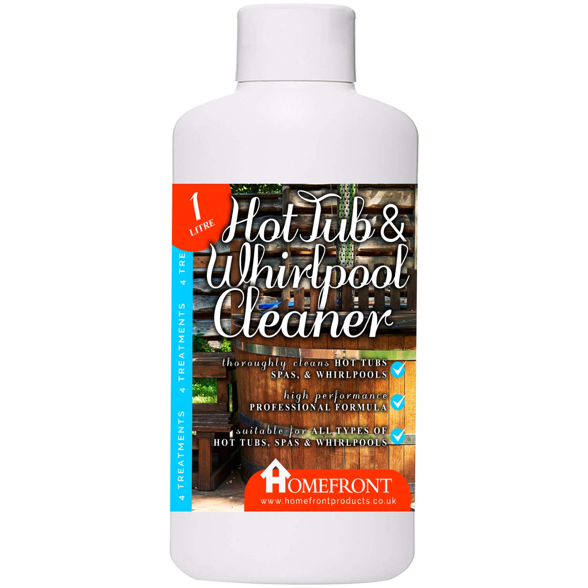 Homefront Hot Tub & Whirlpool Cleaner - Removes Dirt, Grime and Oils Easily - Suitable for Use on all Hot Tubs, Spas and Whirlpools (1 Litre)