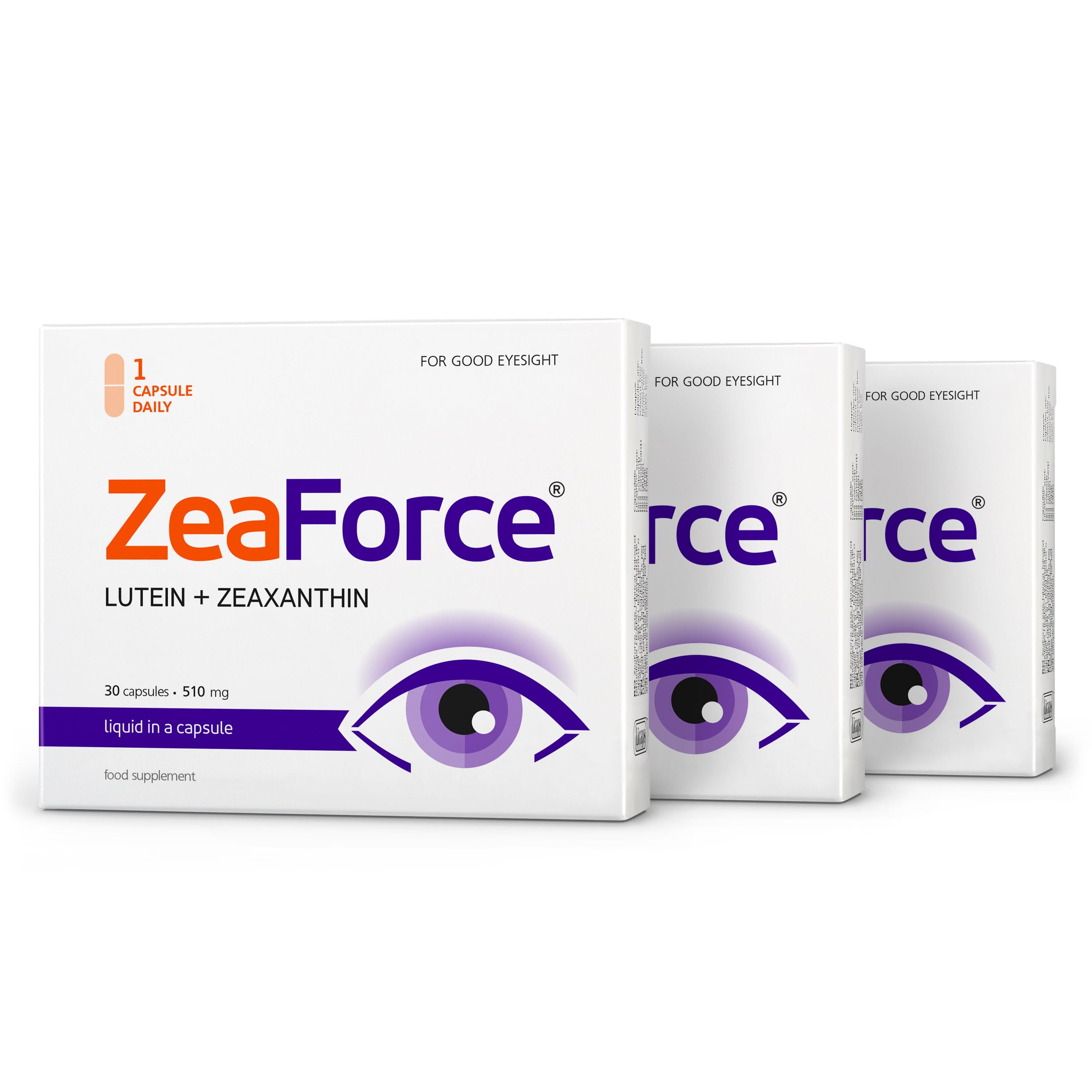 ZeaForce - Excellent Vision with 1 Capsule/Day. Concentrated Composition. Multidirectional Action. Liquid Formula for Complete Absorption and Faster Effect. Laboratory Tested. (Pack of 3)