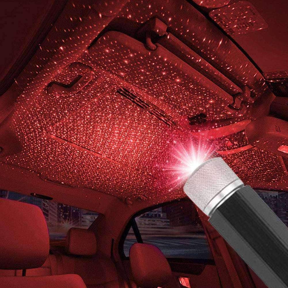 eller santé® Portable decoration disco USB Car Interior Star Projector Night Lights for room home bedroom Party Christmas Wedding (Pack of 1)