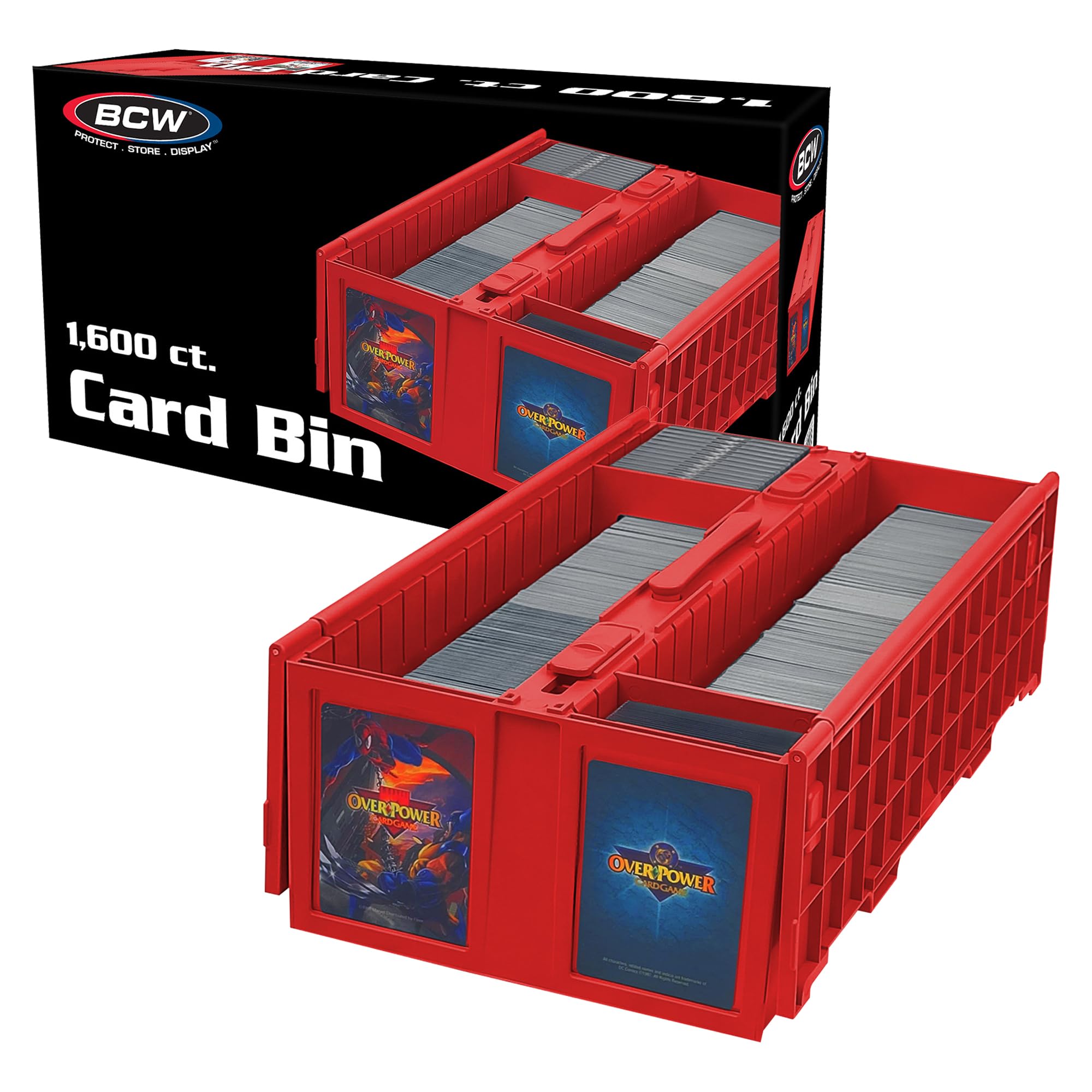 BCW Collectible Card Bin - Holds up to 1600 Cards - Single Red | Large Card Storage Box for Loose Trading Cards | Pokemon, MTG, and Sports Card Storage Boxes | Plastic Sorting Card Box