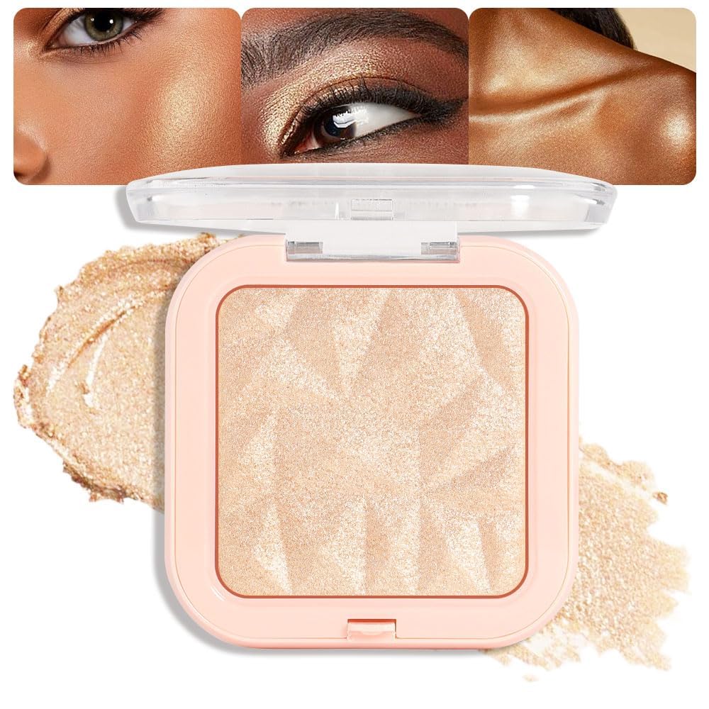 GraGra Face Highlighter Palette, Highlight Contouring Palette, Highlight powder, Natural Shiny, 3D Contour, For the Face, Eyes, Body, Brightens the Natural Three-dimensional Face