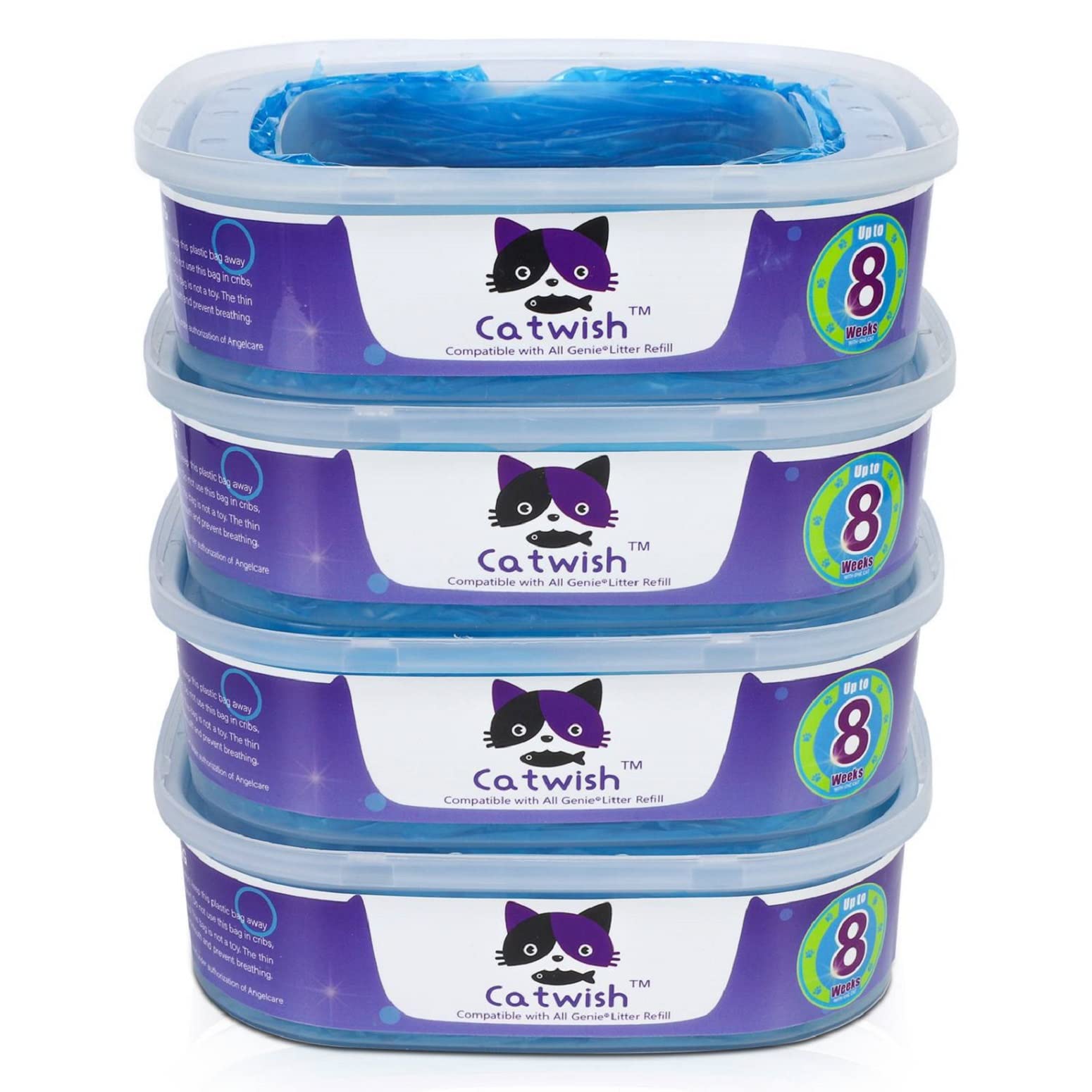 Cat Litter Refills Compatible with Litter Genie and Pet Genie Pail (Pack of 4) (new blue)