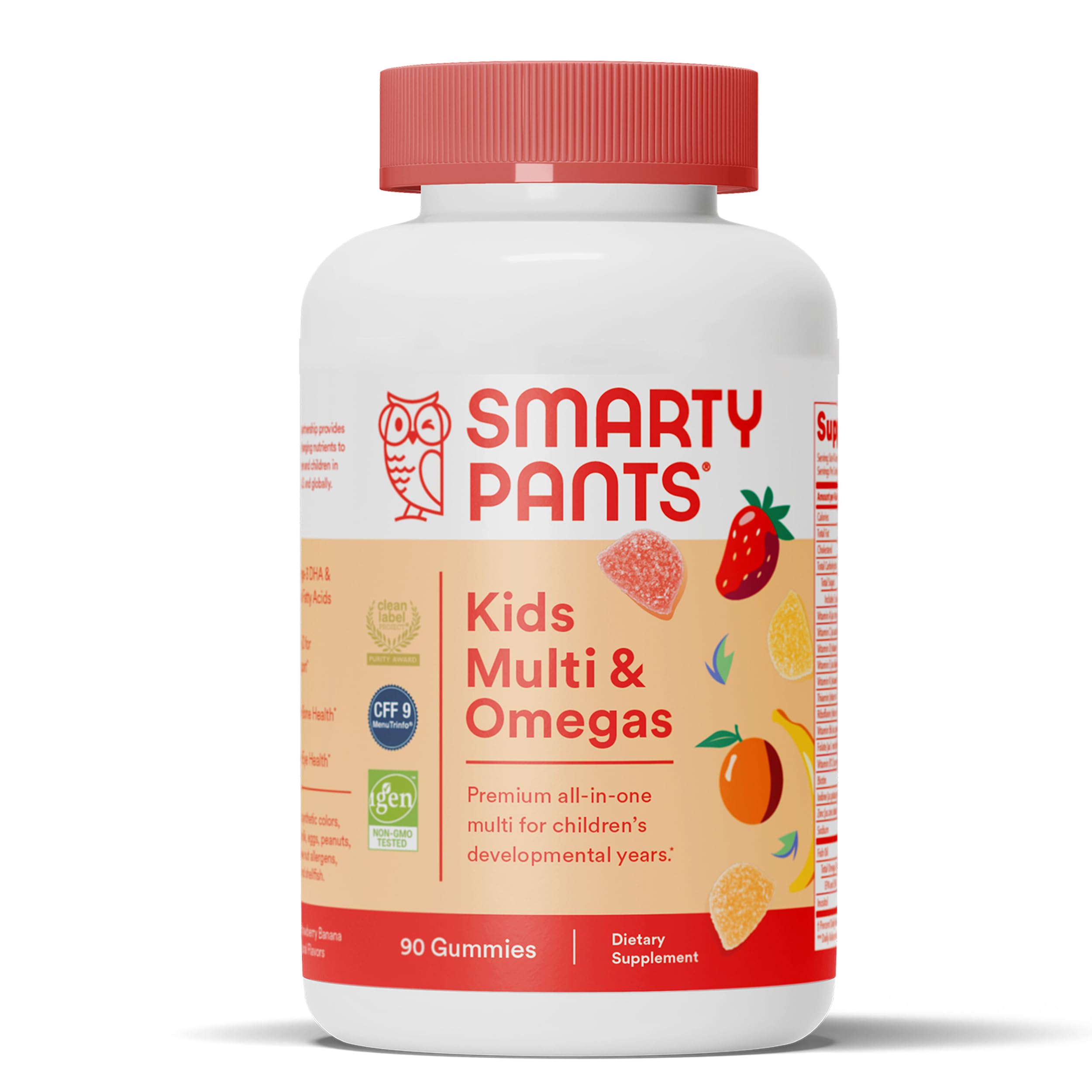 SmartyPantsKids Formula Daily Gummy Vitamins: Gluten Free, Multivitamin & Omega 3 Fish Oil (Dha/Epa), Methyl B12, vitamin D3, Vitamin B6, 90Count (22 Day Supply) - Packaging May Vary