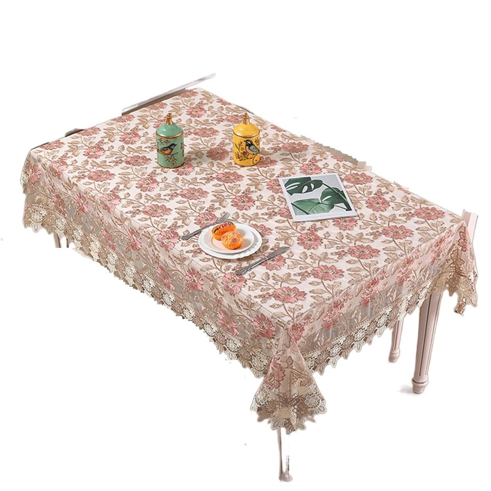 MVMVMVV Table Cloths Battilo Table Cover Rectangular Tablecloth Luxury Embroidered Lace Coffee Tables Cloth for Dining Table Wedding Decora