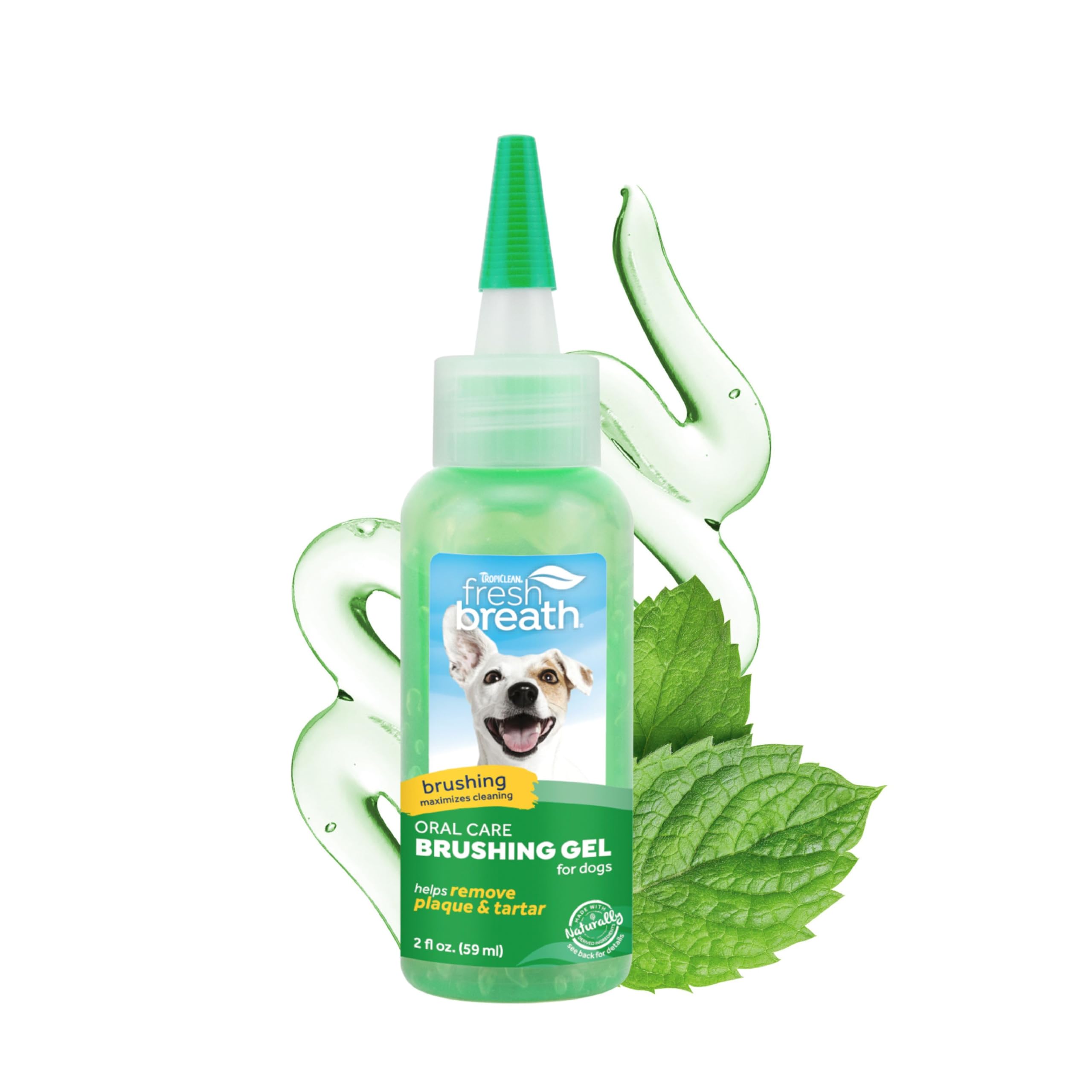 TropiCleanFresh Breath by Brushing Gel - Oral Care for Dogs, Pets - Clean Teeth - Helps Remove Plaque & Tartar - 59 ml