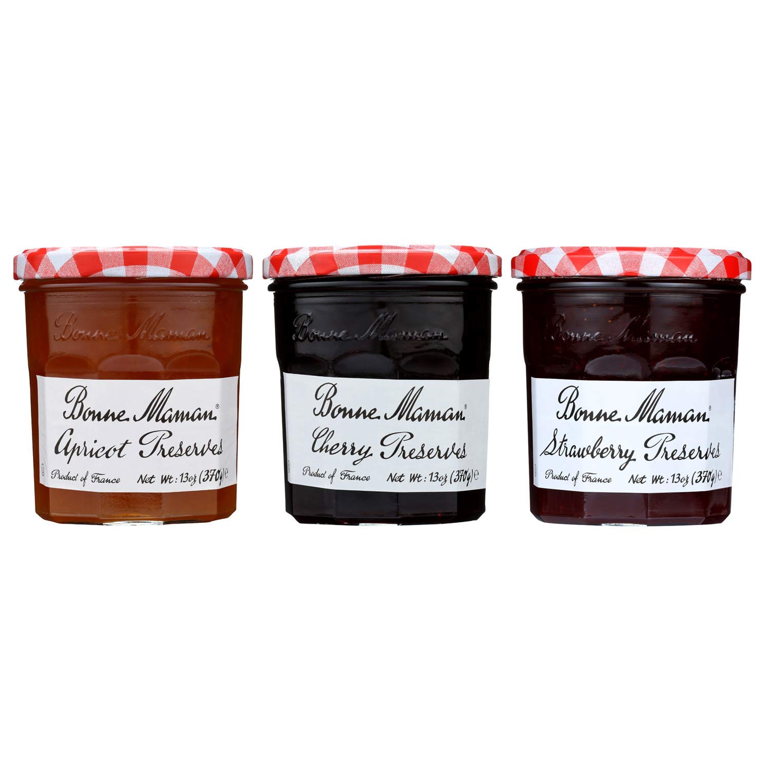 Bonne Maman Fruit Preserves, Variety Pack (Strawberry, Cherry, Apricot), 13 Ounce Jars (Pack of 3)