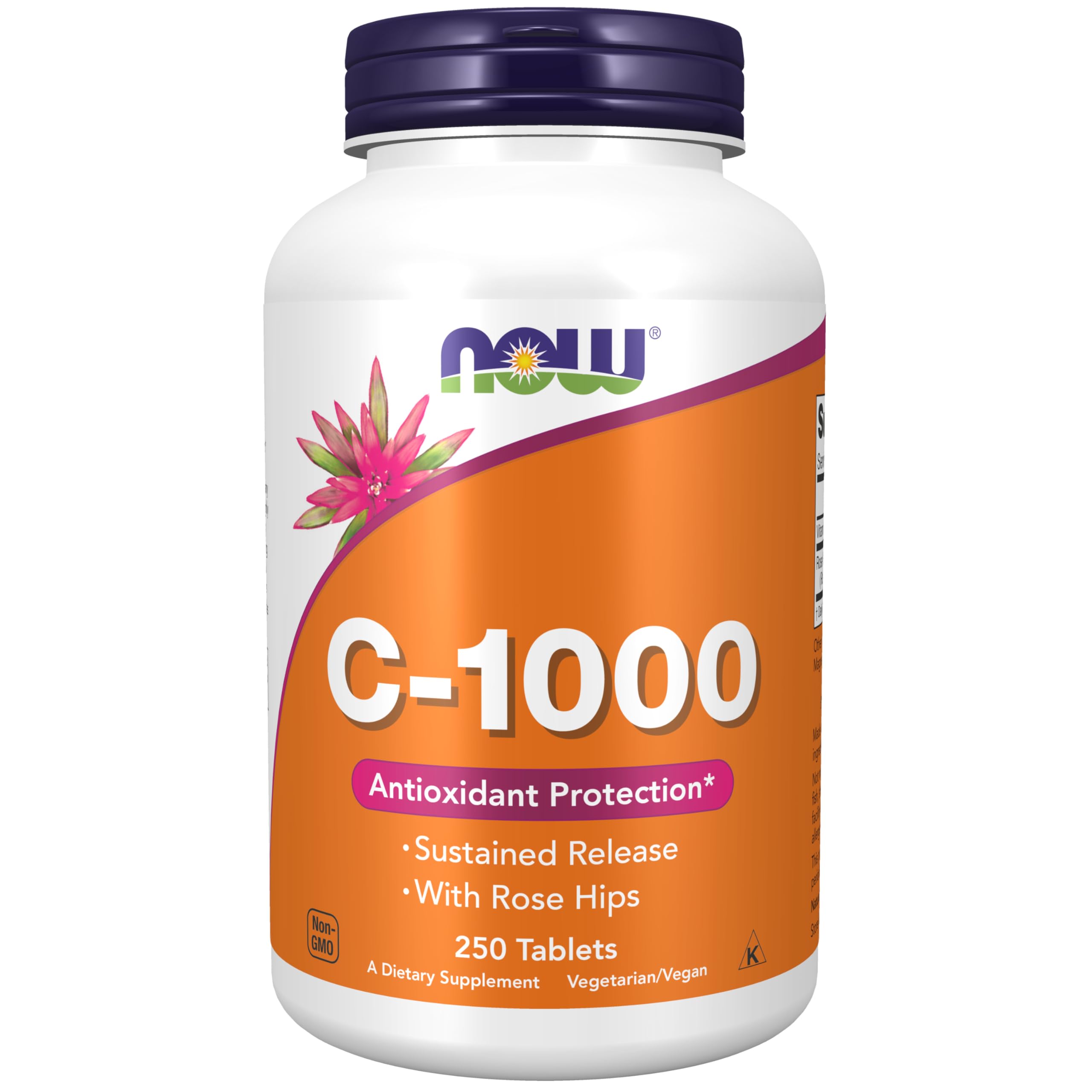 NOWSupplements, Vitamin C-1,000 With Rose Hips, Sustained Release, Antioxidant Protection*, 250 Tablets