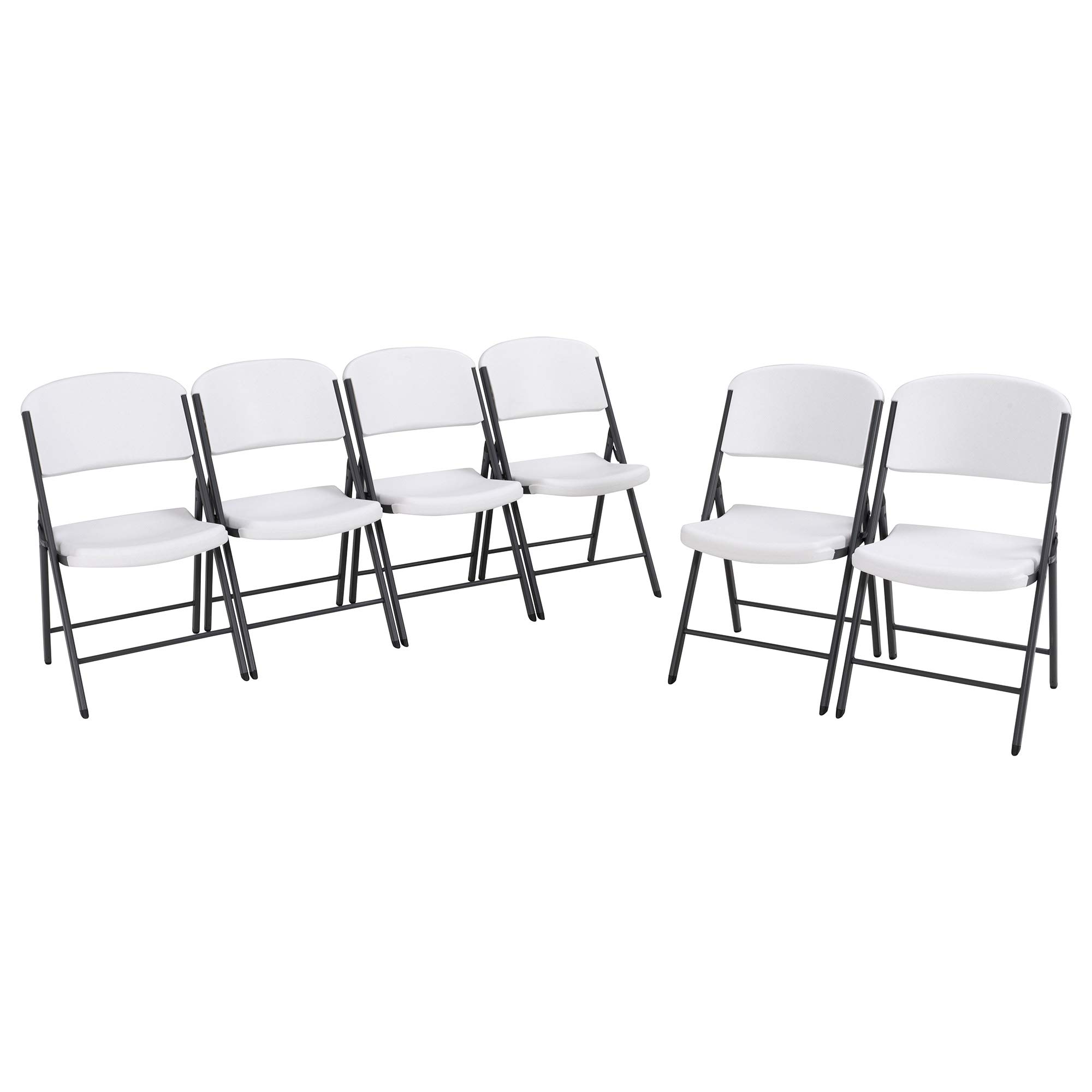 Lifetime80747 Commercial Grade Folding Chairs, 6 Pack, White Granite