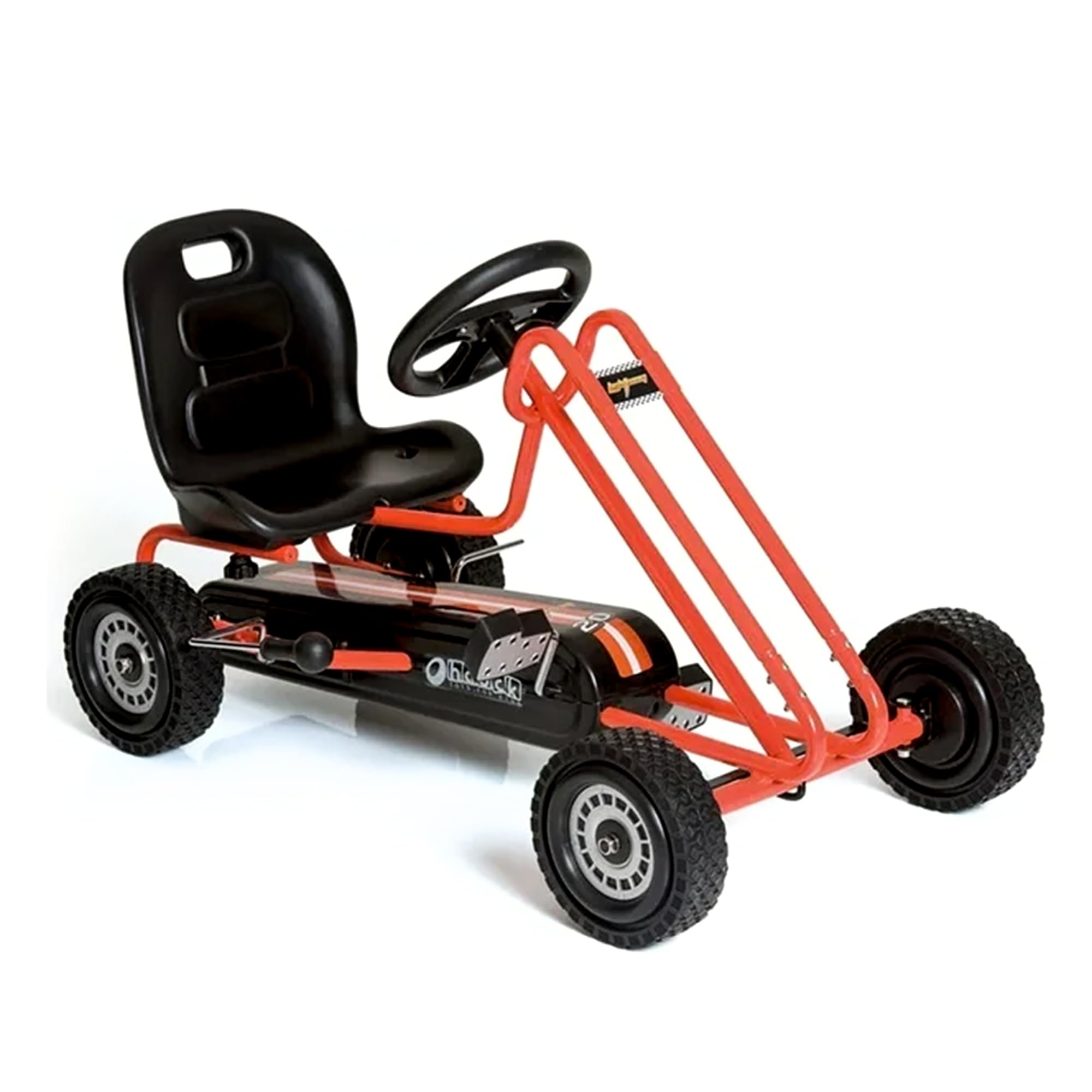 hauck Kids Pedal Go Kart, 4 Wheel Bike Cart, Ages 4-8, Lightning Ride, Orange