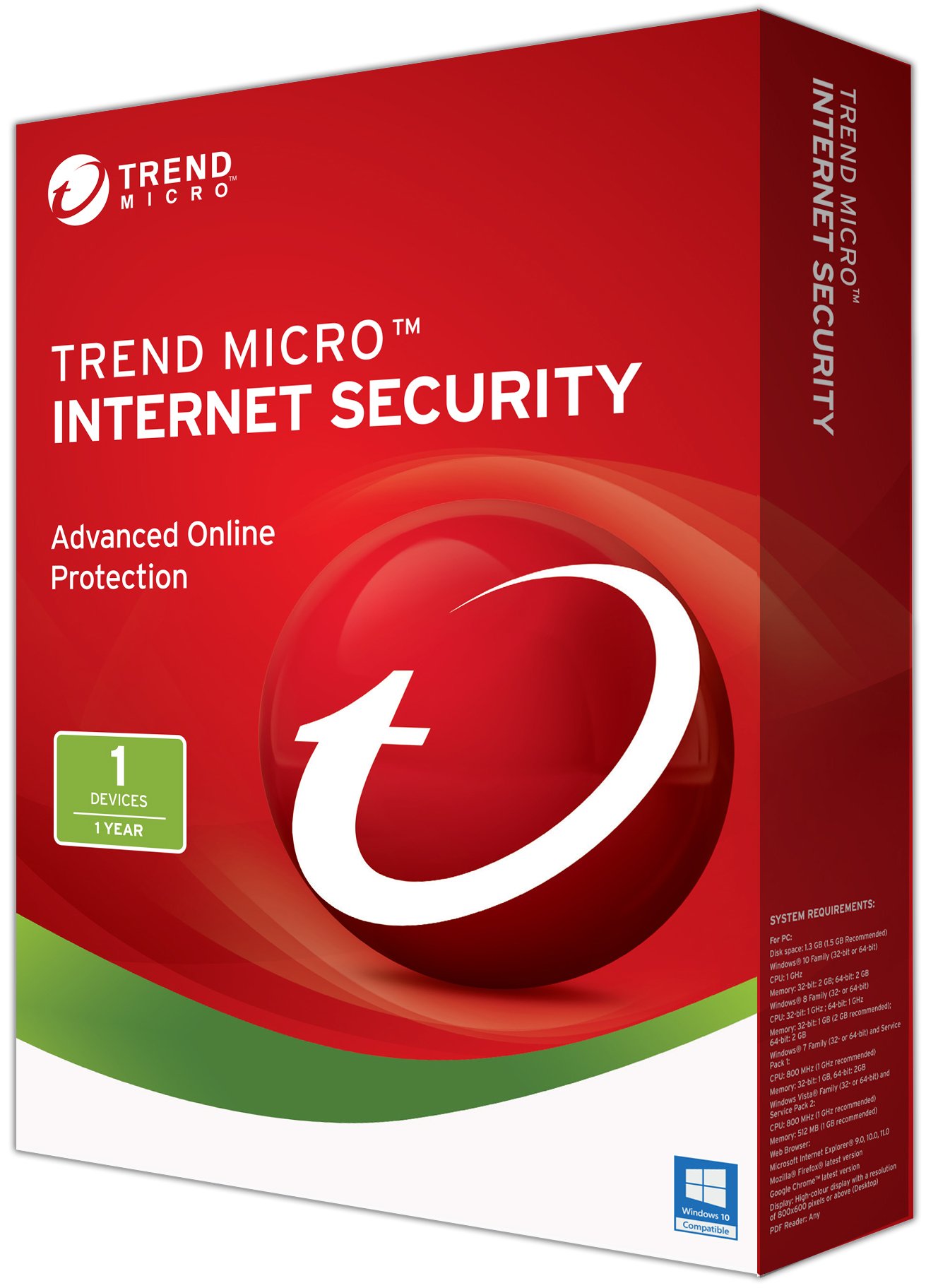 Trend Micro Internet Security, 2017, 1 Device