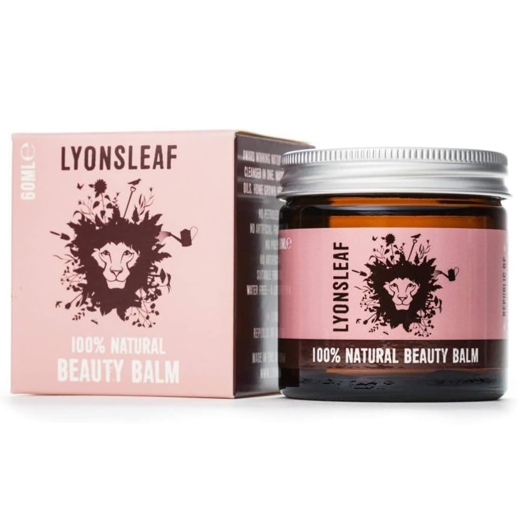 Lyonsleaf 100% Natural Beauty Balm - Balm Cleanser and Moisturiser in one - Hot Cloth Cleanser - Oil Cleansing Method 60ml (Fragranced With Essential OIls) 60mls