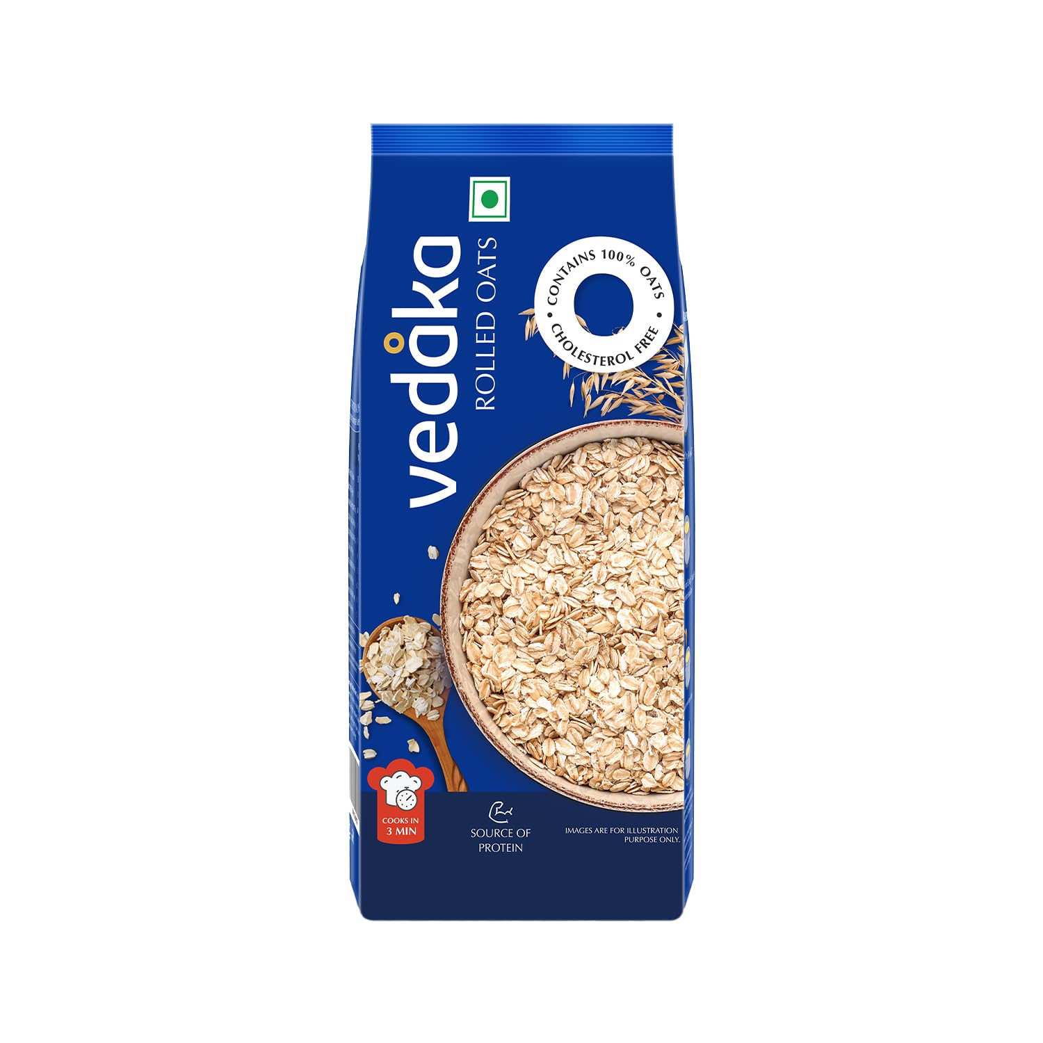 Amazon Brand - Vedaka Rolled Oats, 2 kg | Contains 100% Oats | Source of Protein | Quick Breakfast - Cooks in 3 mins