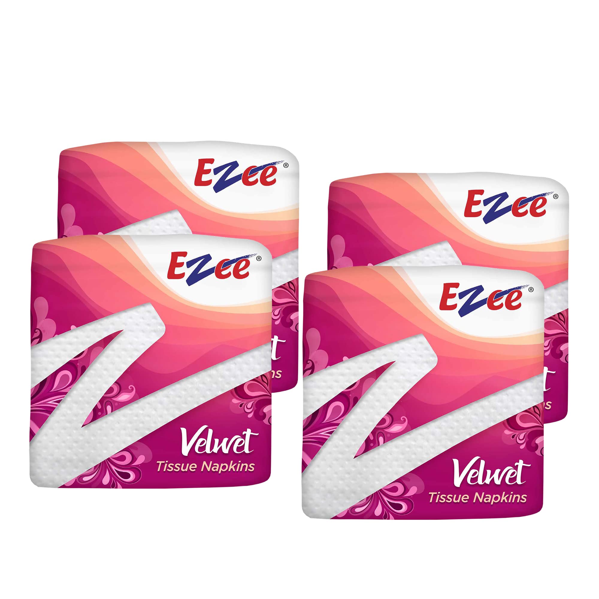 Ezee Velvet Tissue Paper Napkins 400 Pulls | Ultra Soft & Absorbent | Pack of 4 x 100 Pulls Each Pack