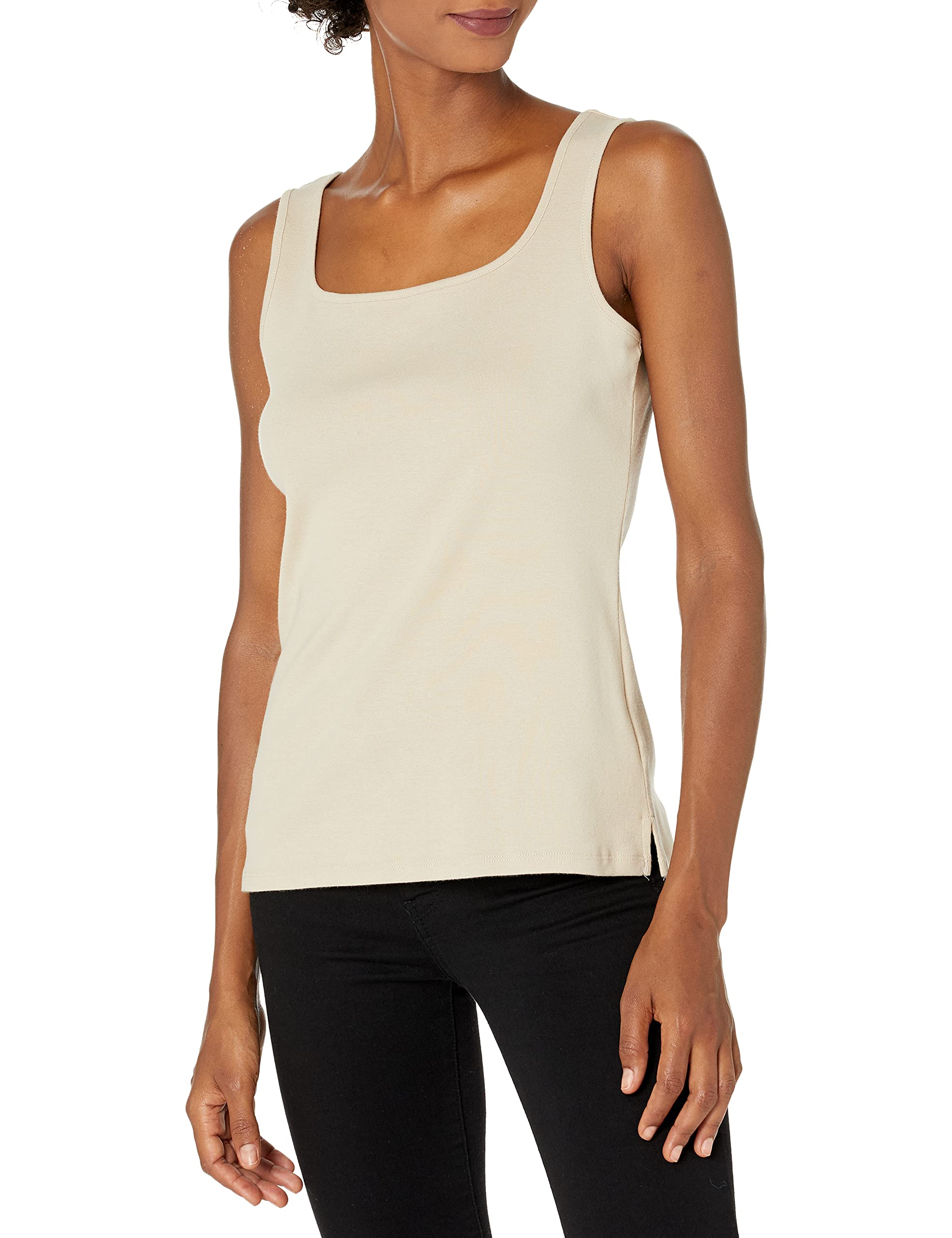 Ruby Rd. Women's Petite 1 x 1 Rib Square-Neck Sleeveless Tank