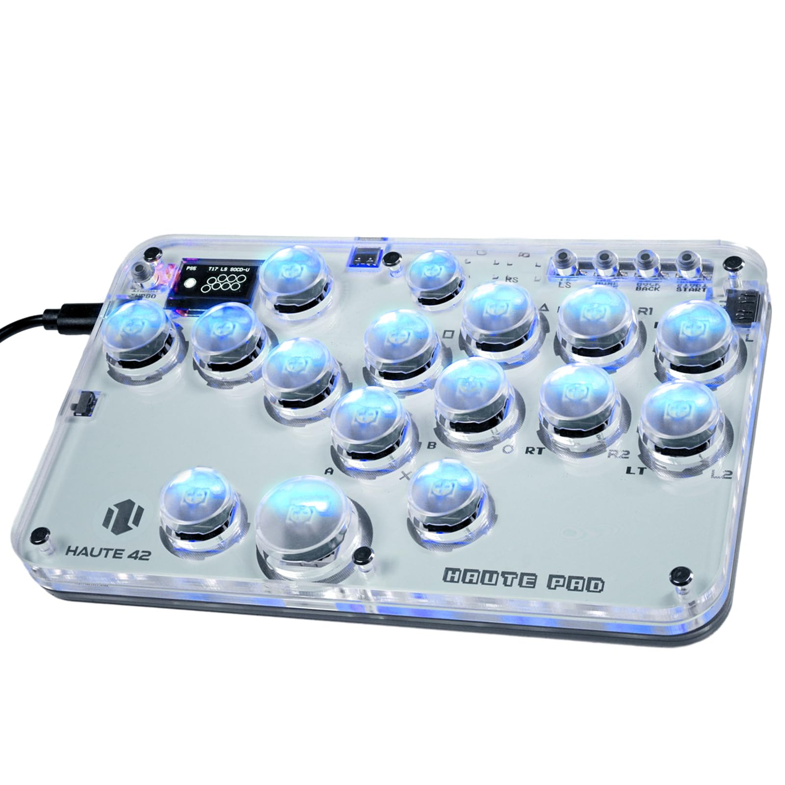 Sehawei Haute42 Arcade Stick 16Keys All-Button Gamerfinger with Custom RGB & Turbo Functions,Arcade Controller Street Fight for PC/Ps3/Ps4/Switch/Steam Game Keyboard-Supports Hot Swap & SOCD