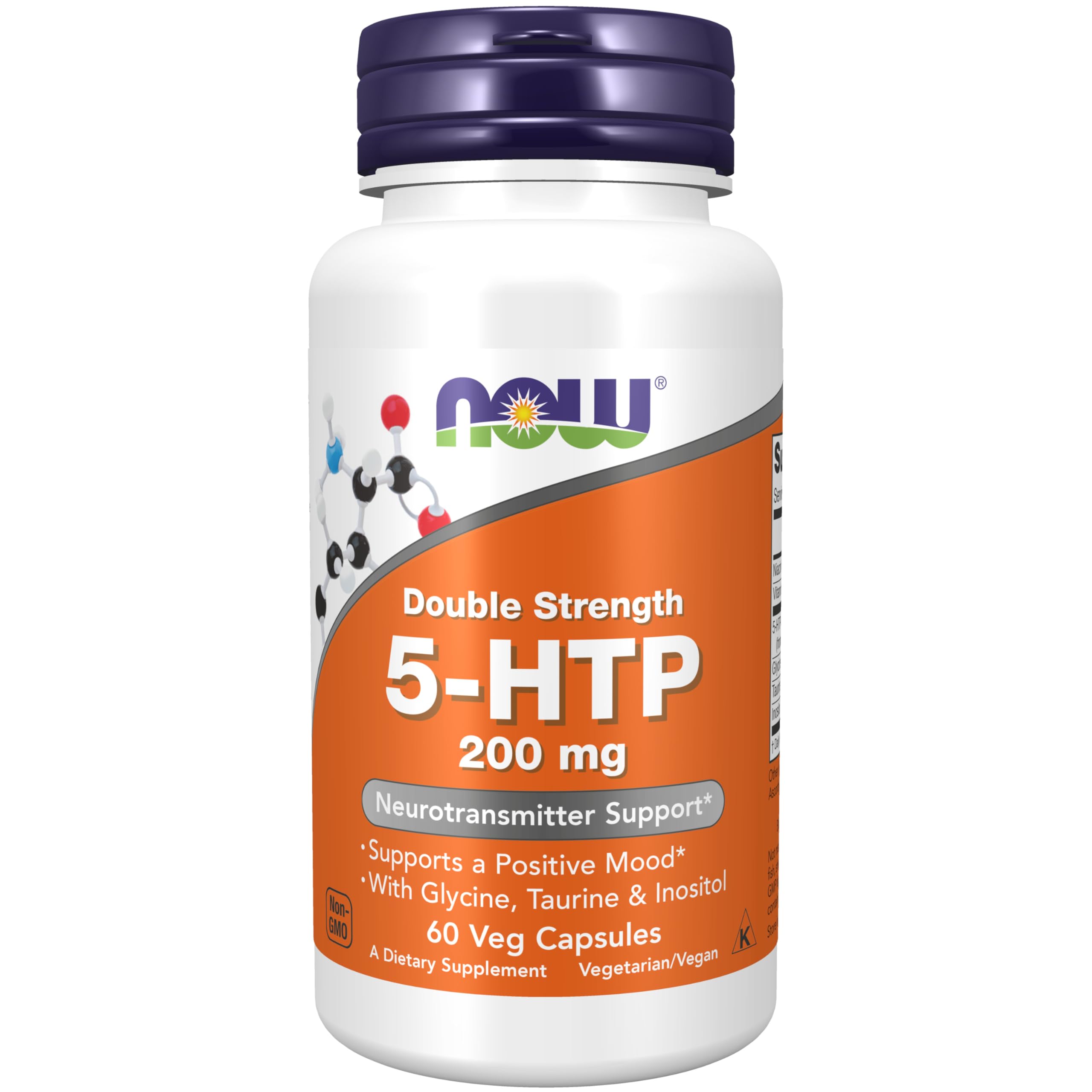 Now Foods, 5-HTP, Double Strength, 200 mg, 60 Veg Capsules