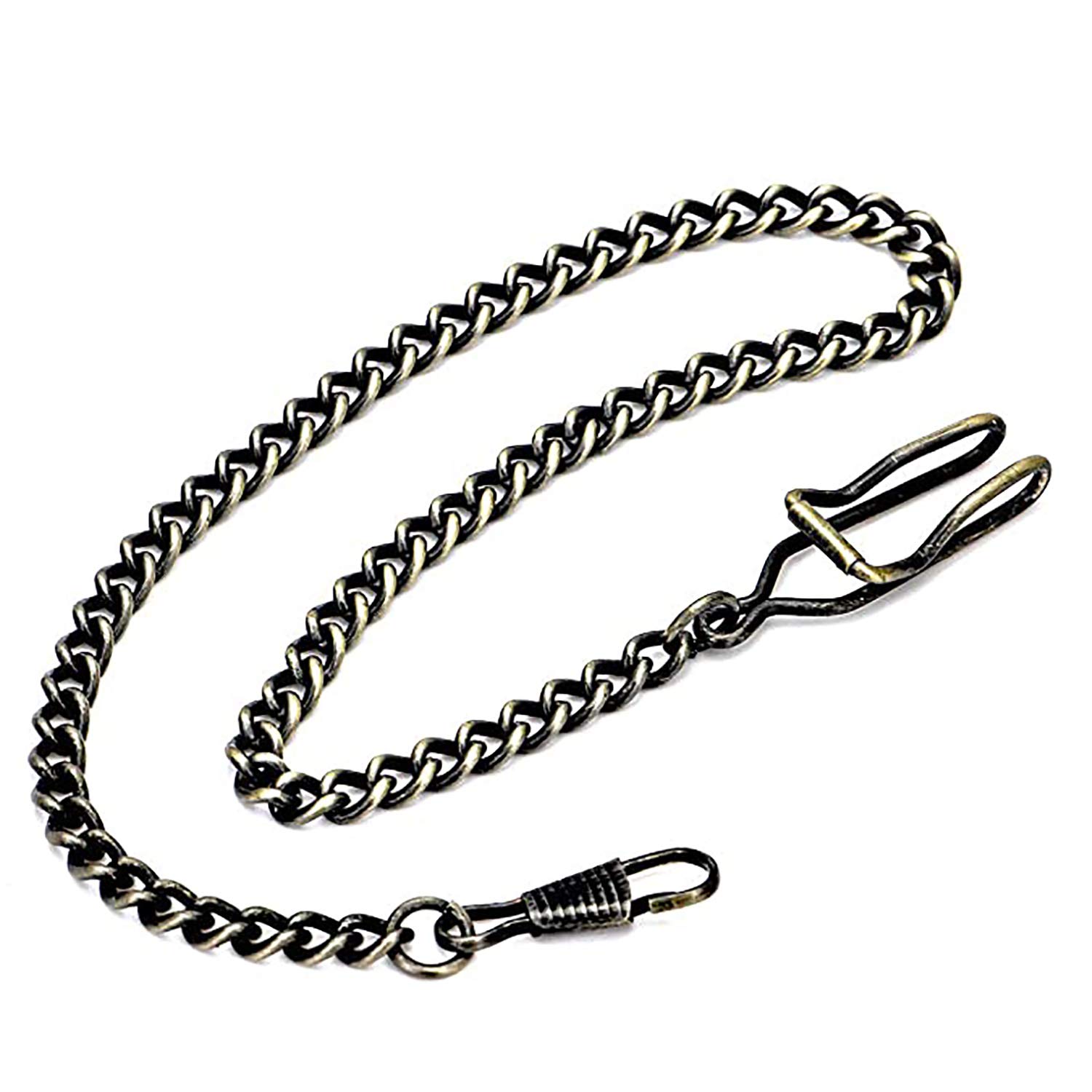 BoillyClip Pocket Watch Chain Watch Vintage Metal Alloy Chain Accessory for Your Pocket Watch (Black/Silver/Bronze/Gold)