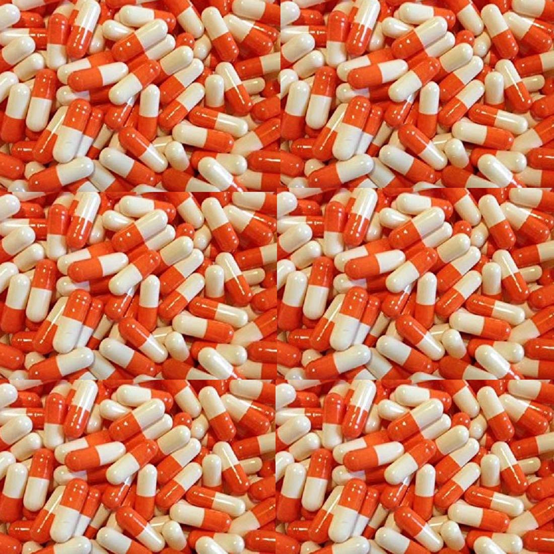 Biomed 0 Size Empty Capsules, 2000 Pieces (Orange/White)