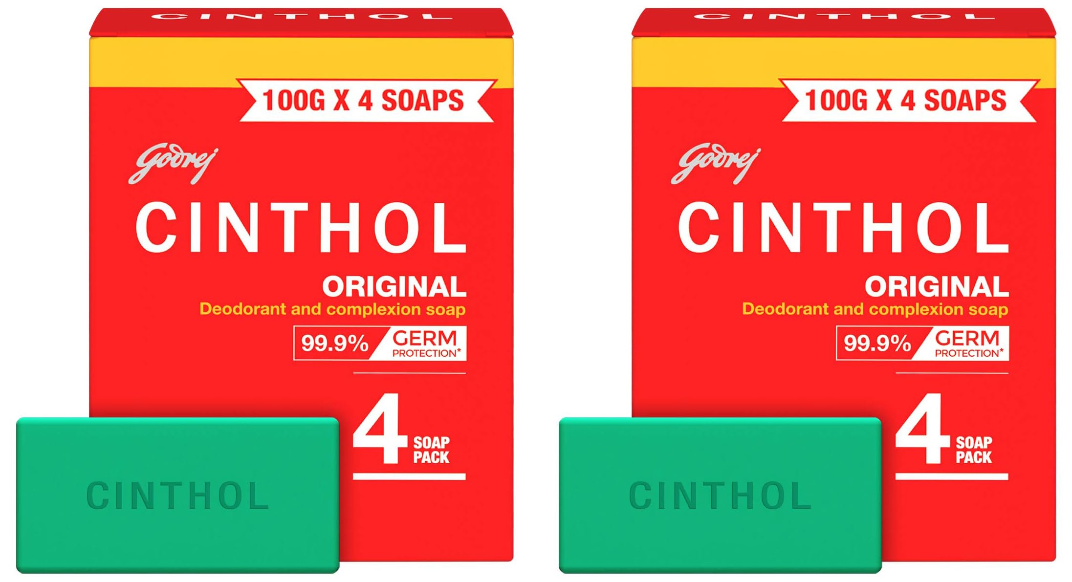 Cinthol Original Soap, 100g (Pack of 8) | Germ Protection | Soaps For Bath | Grade 1 Soap | For All Skin Types