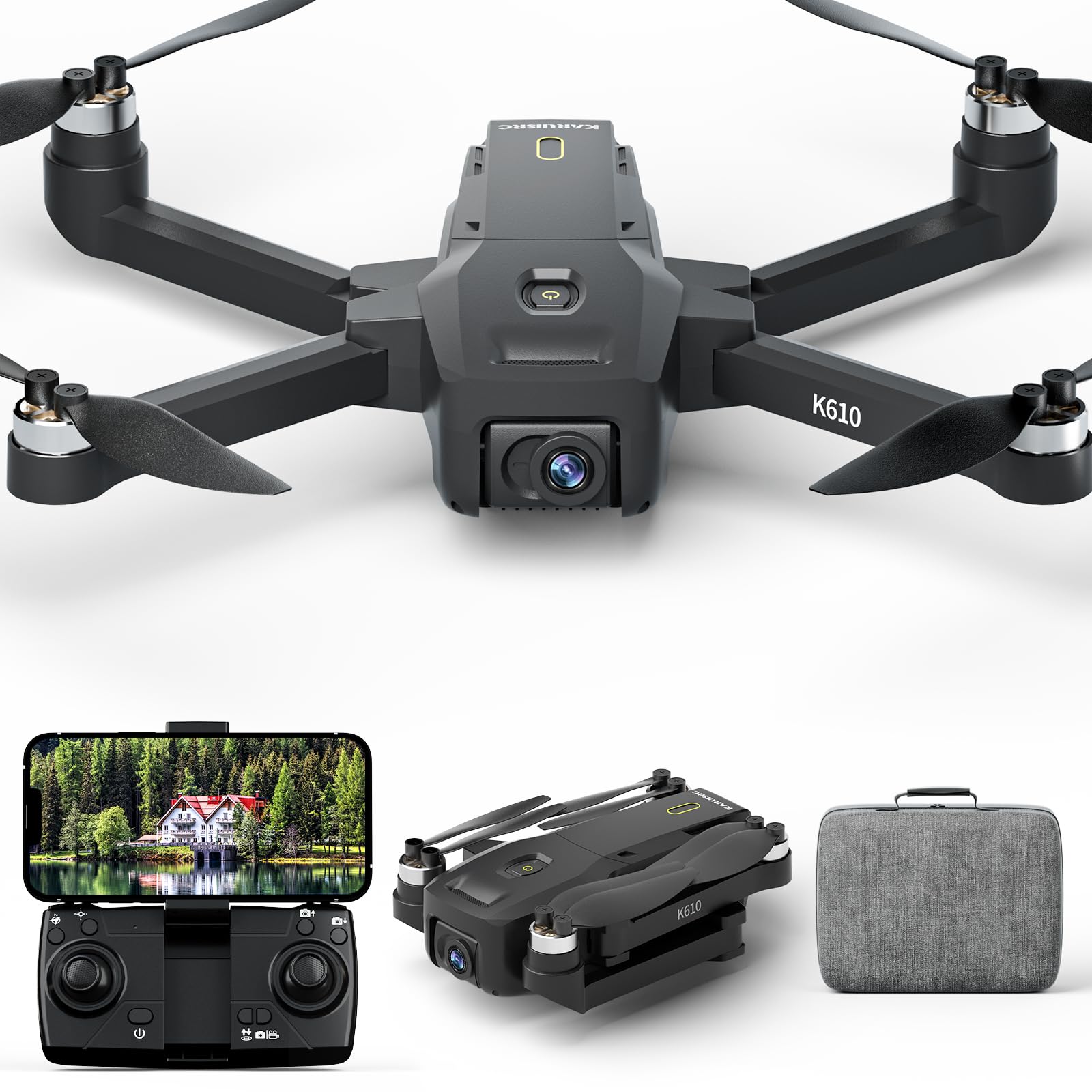 K610 GPS Drone with Camera for Adults 4K IMX SENS Camera SD Card 4k Drones for Adults, AIdrone Auto Return Home, Under 250g, GPS Drones for Beginners Brushless Drone 4k, RC Drone Follow Me Long Range