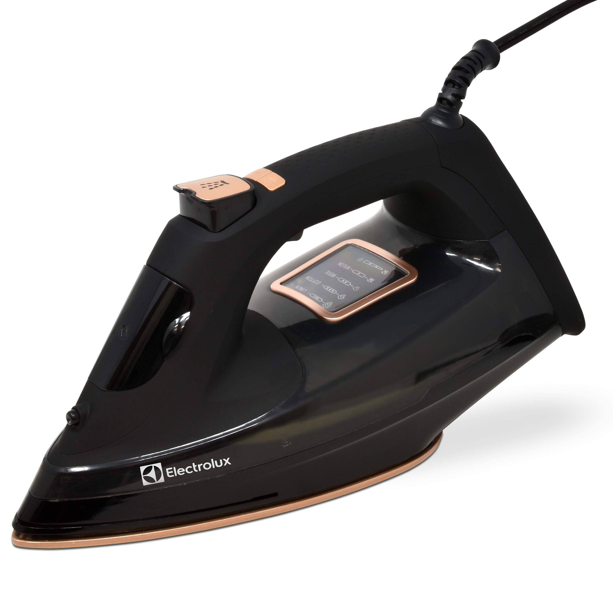 Electrolux SteadySteam Professional Steam Iron for Clothes - Even Heat Nonstick Ceramic Sole Plate, 1650 Watt Continuous Steam, 4 Temperature Settings with LCD Screen.