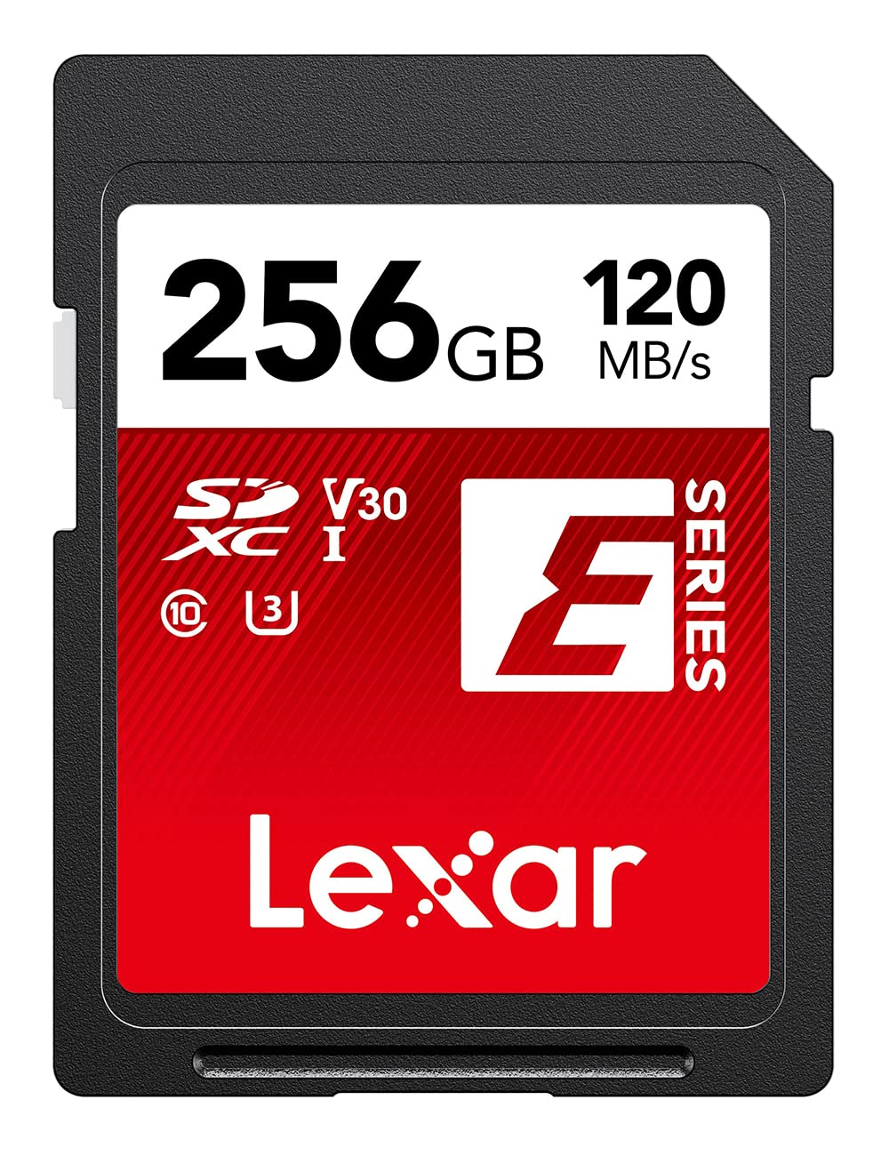 Lexar SD Card 256GB, SDXC UHS-I Flash Memory Card, Up to 120MB/s Read, Up to 45MB/s Write, U3, V30, C10, Full-HD and 4K UHD (LSDESXX256G-BNNNG)