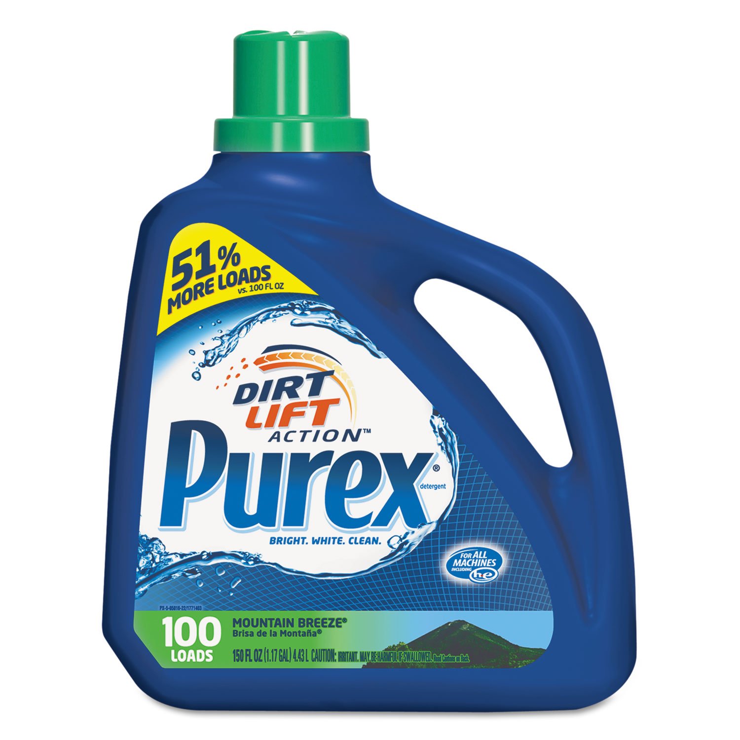 Purex Liquid Laundry Detergent, Mountain Breeze, 150 OZ, 115 Loads (Pack of 4)