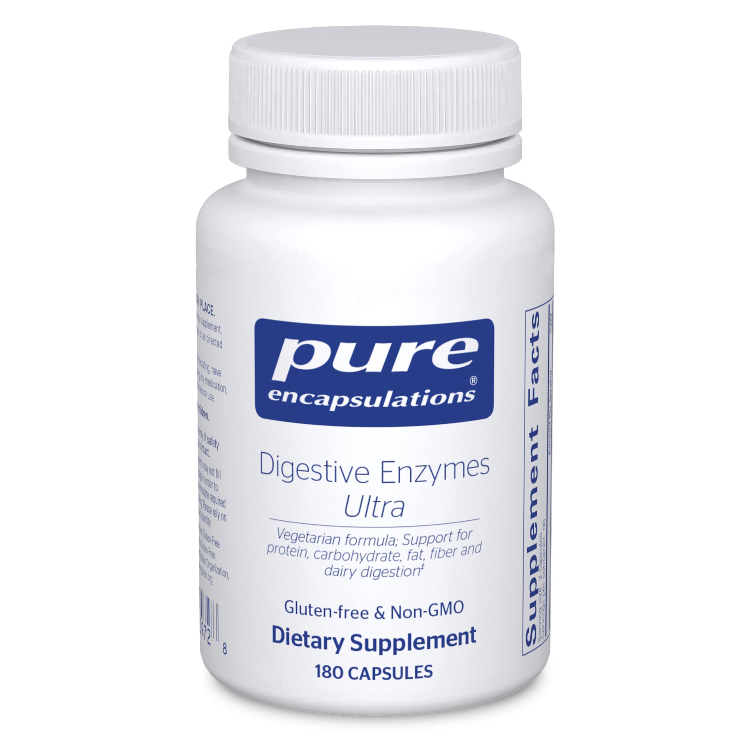 Pure EncapsulationsDigestive Enzymes Ultra - Vegetarian Digestive Enzyme Supplement to Support Protein, Carb, Fiber, and Dairy Digestion* - 180 Capsules