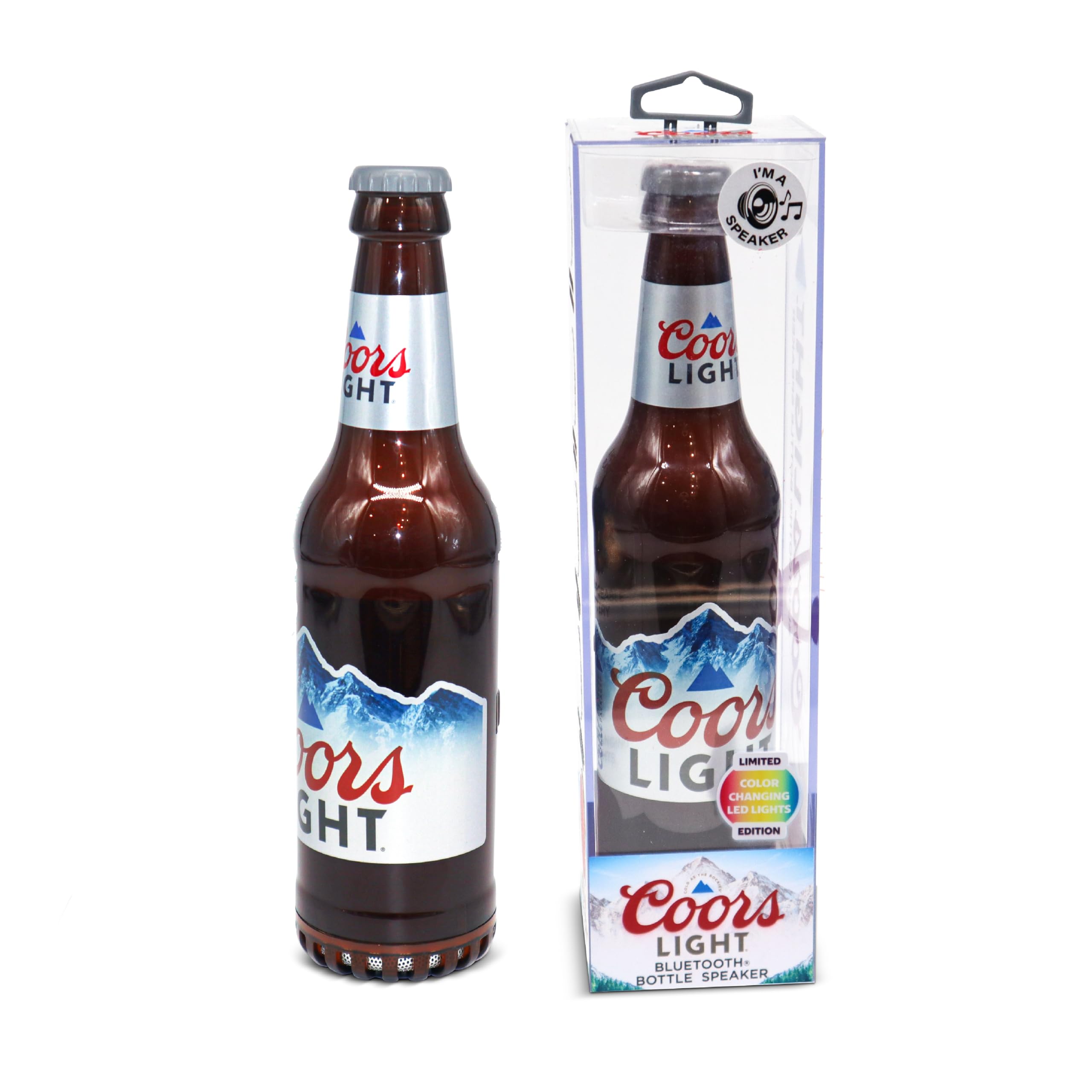 Coors Light Bottle Shape Bluetooth Speaker with High-Fidelity Stereo, Splash Proof, 6H Playtime & AUX Port - Ideal for Outdoor, Indoor Parties, Camping, Beach, Pool Compatible for iPhone & Android